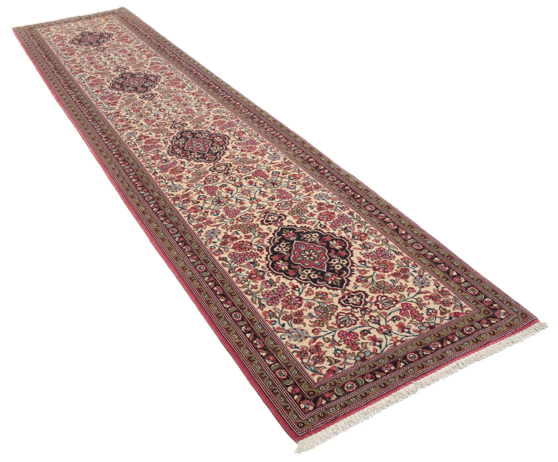 Hand-Knotted Wool Qom Persian Rug, 85 × 408 cm