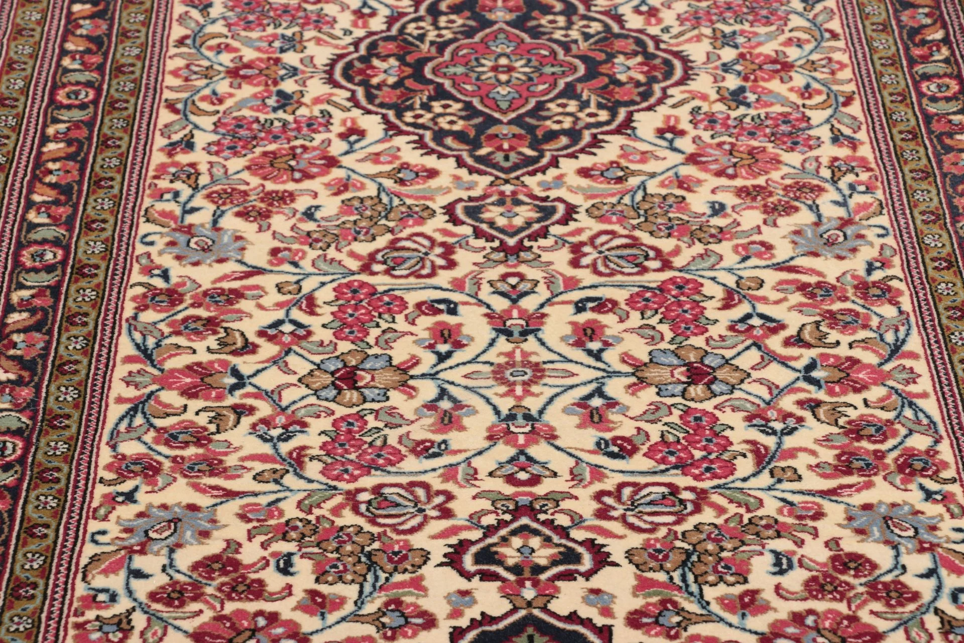 Hand-Knotted Wool Qom Persian Rug, 85 × 408 cm