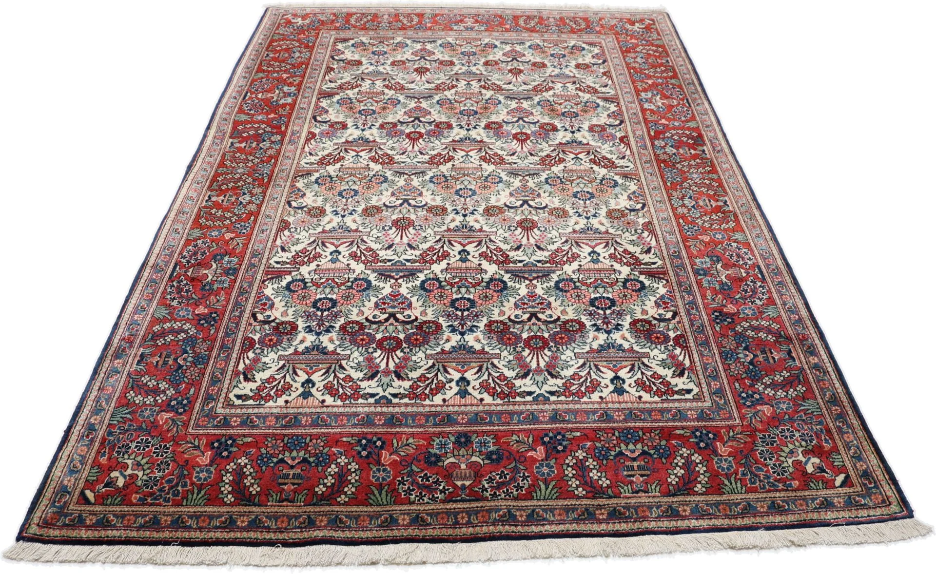 Hand-Knotted Wool Kashan Persian Rug, 132 × 210 cm