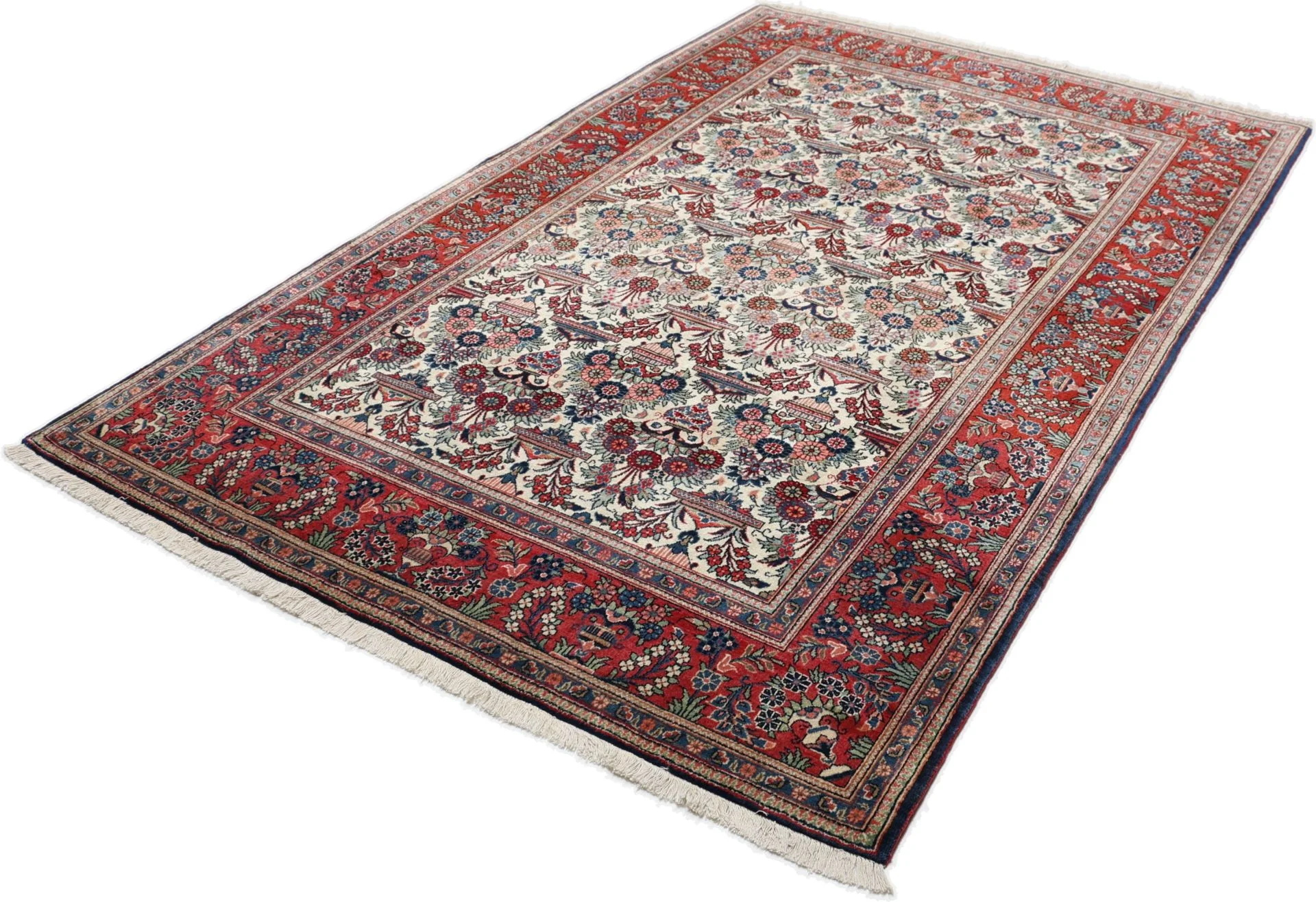 Hand-Knotted Wool Kashan Persian Rug, 132 × 210 cm