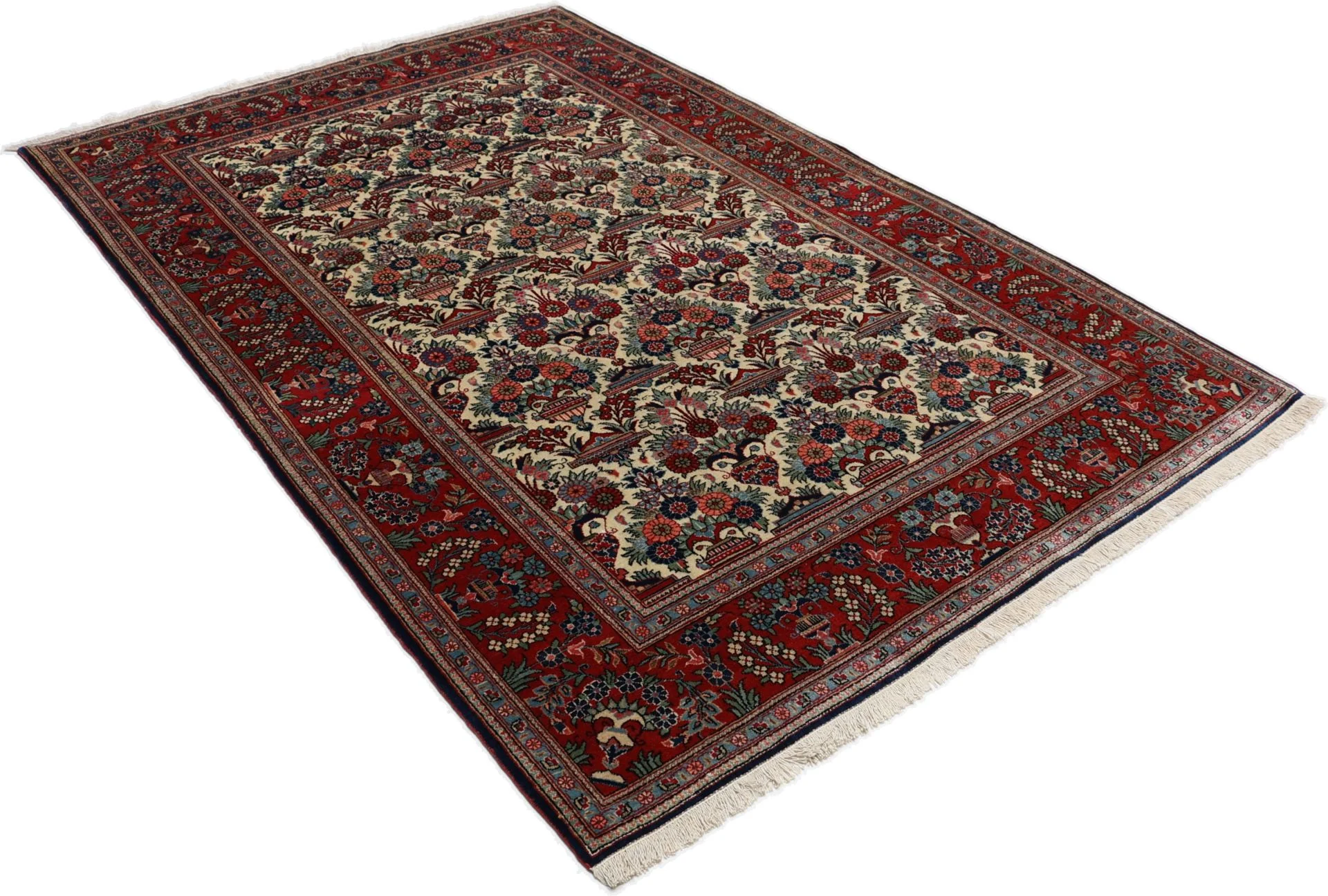 Hand-Knotted Wool Kashan Persian Rug, 132 × 210 cm