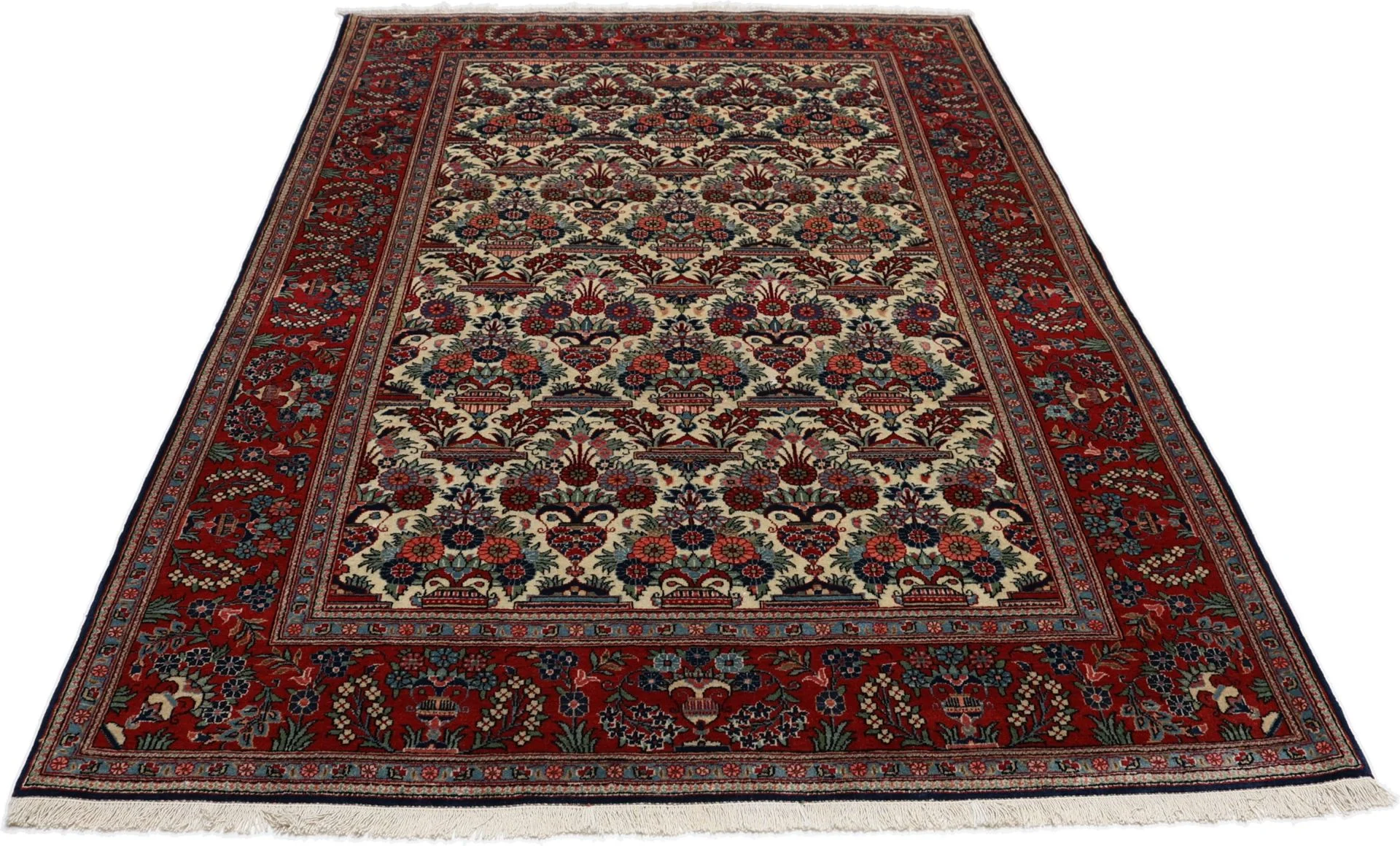Hand-Knotted Wool Kashan Persian Rug, 132 × 210 cm