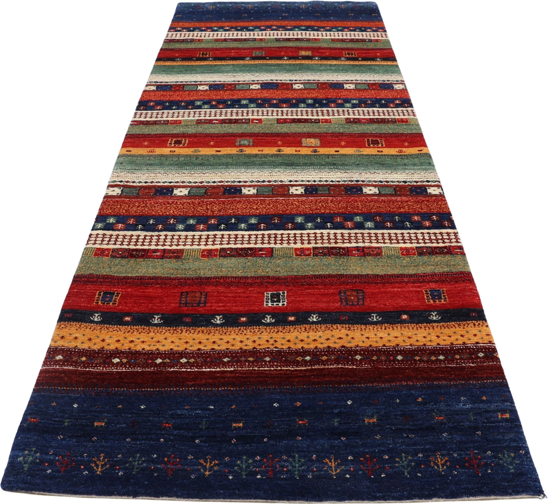 Loribaft Indian Rug — hand-knotted, 90 × 247 cm, Wool