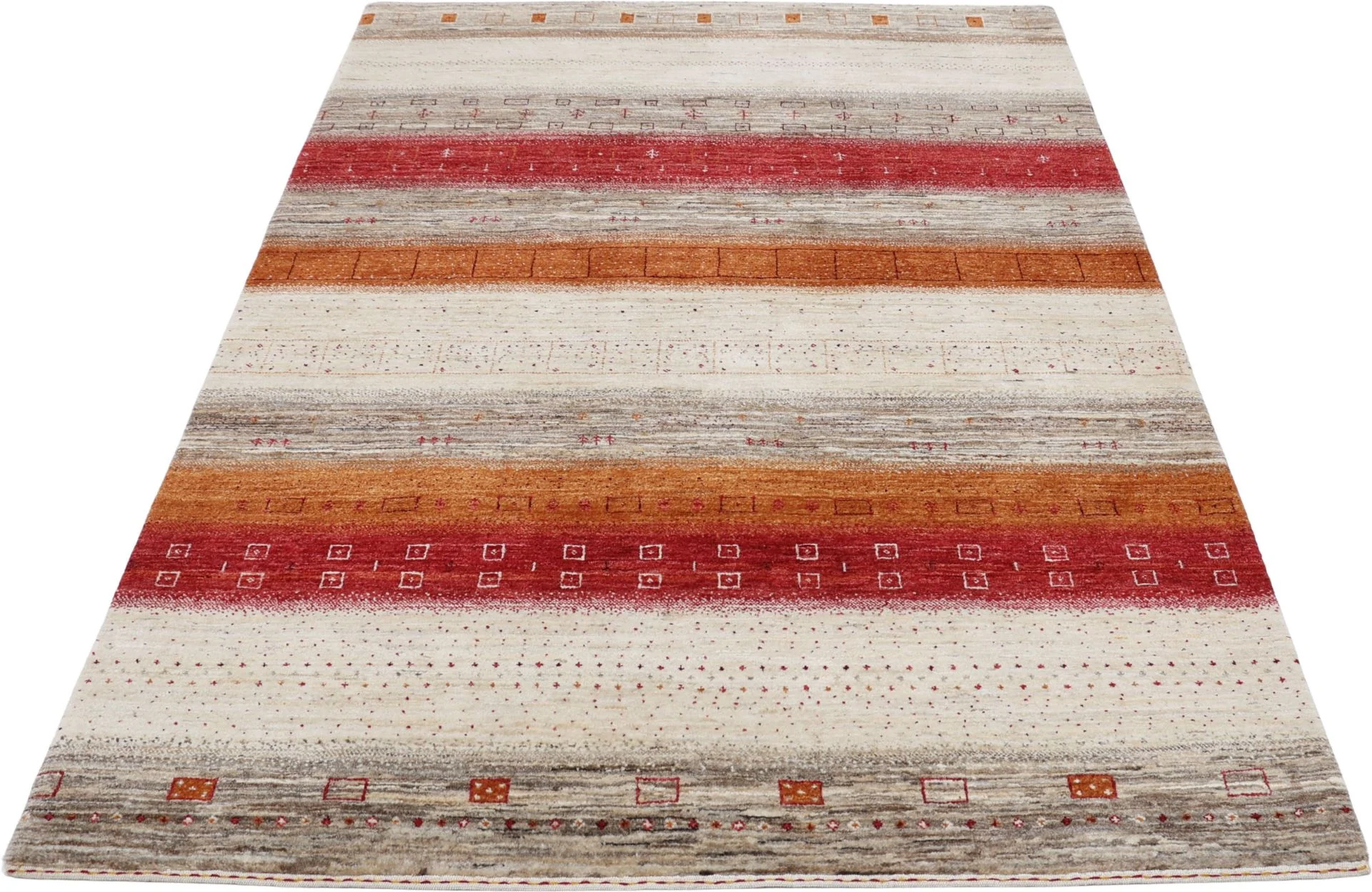Hand-Knotted Wool Loribaft Indian Rug, 148 × 203 cm