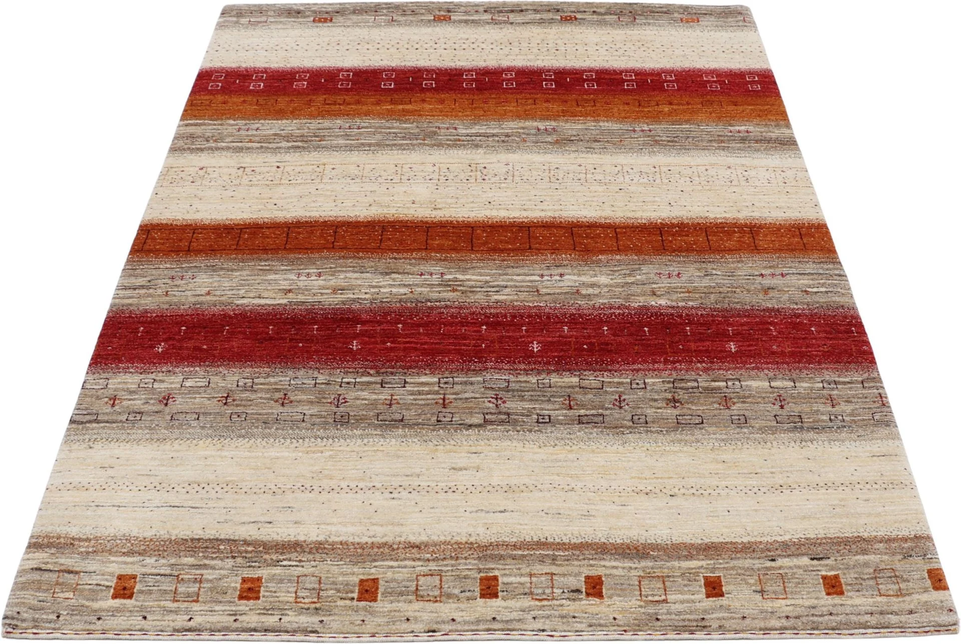 Hand-Knotted Wool Loribaft Indian Rug, 148 × 203 cm