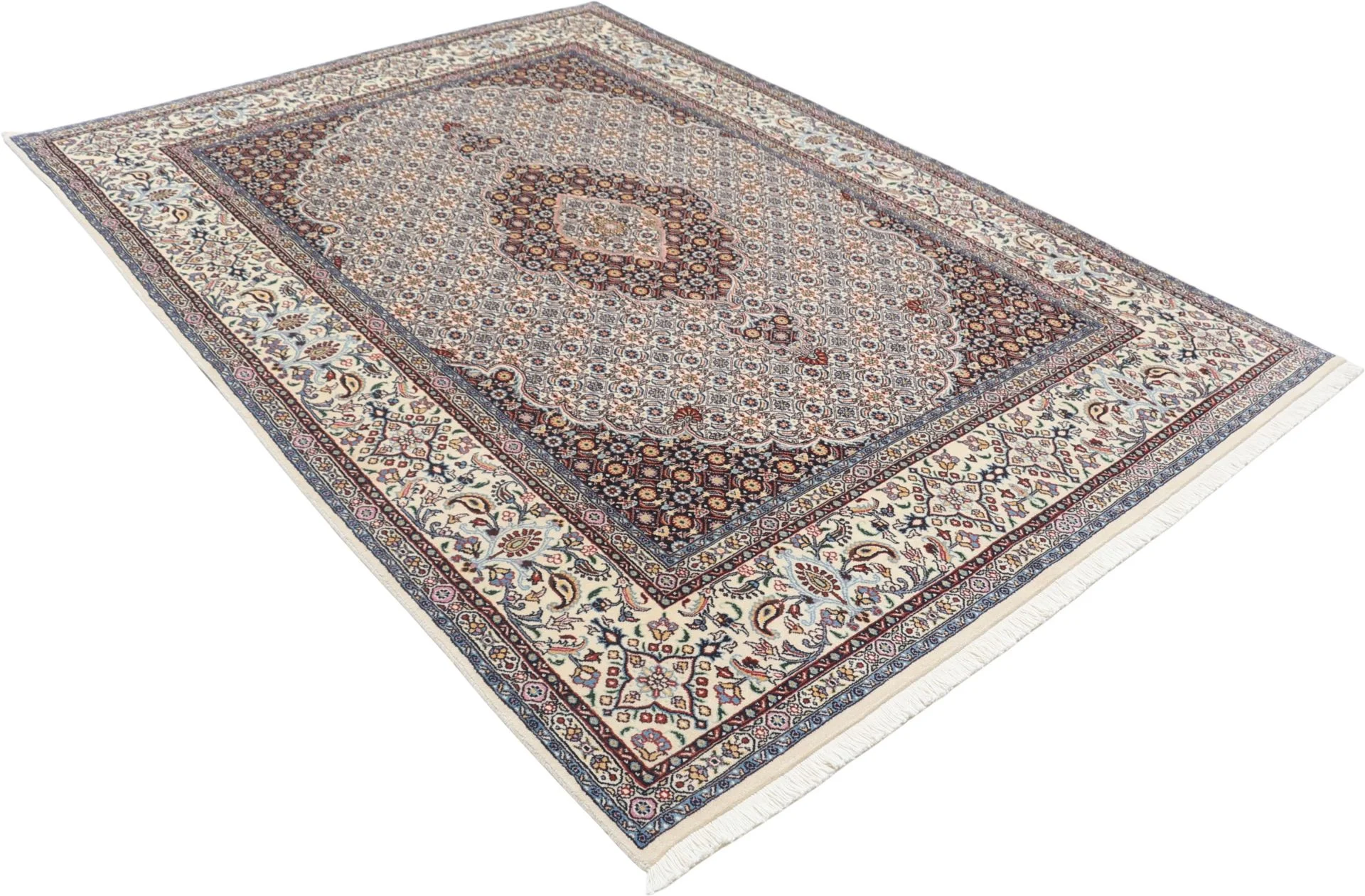 perserteppich-moud-165-x-230-cm-schurwolle-handgeknupft-floral-3 Hand-Knotted Wool Moud Persian Rug, 165 × 230 cm