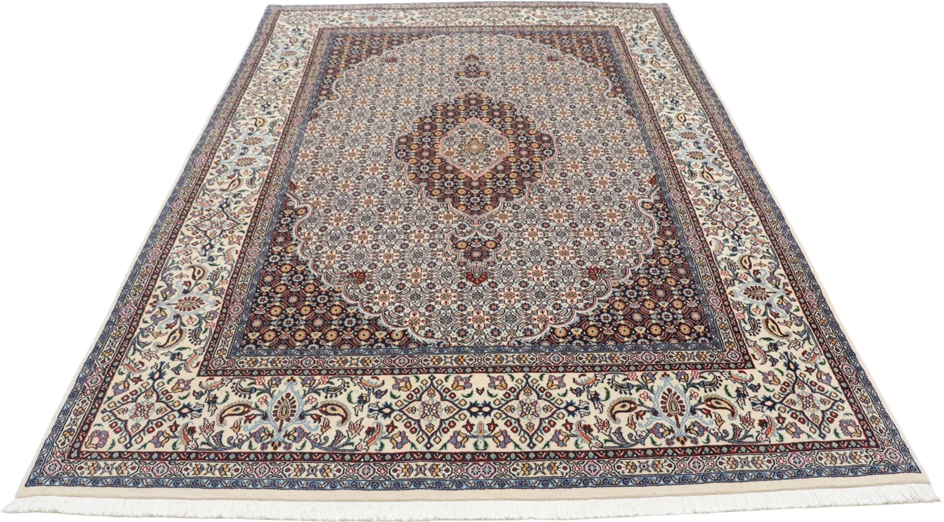 perserteppich-moud-165-x-230-cm-schurwolle-handgeknupft-floral-6 Hand-Knotted Wool Moud Persian Rug, 165 × 230 cm