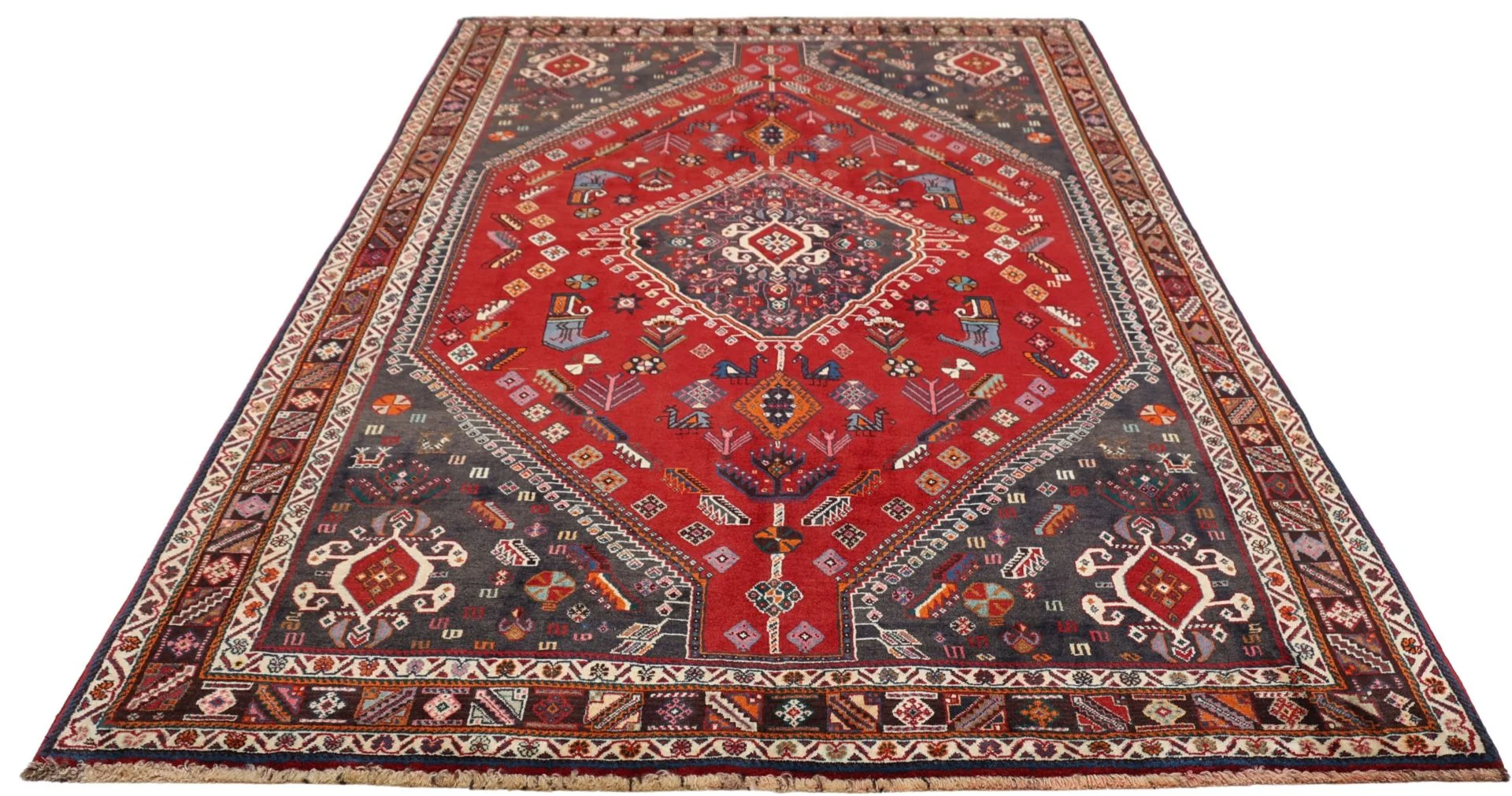 Shiraz Persian Rug — hand-knotted, 155 × 257 cm, Wool