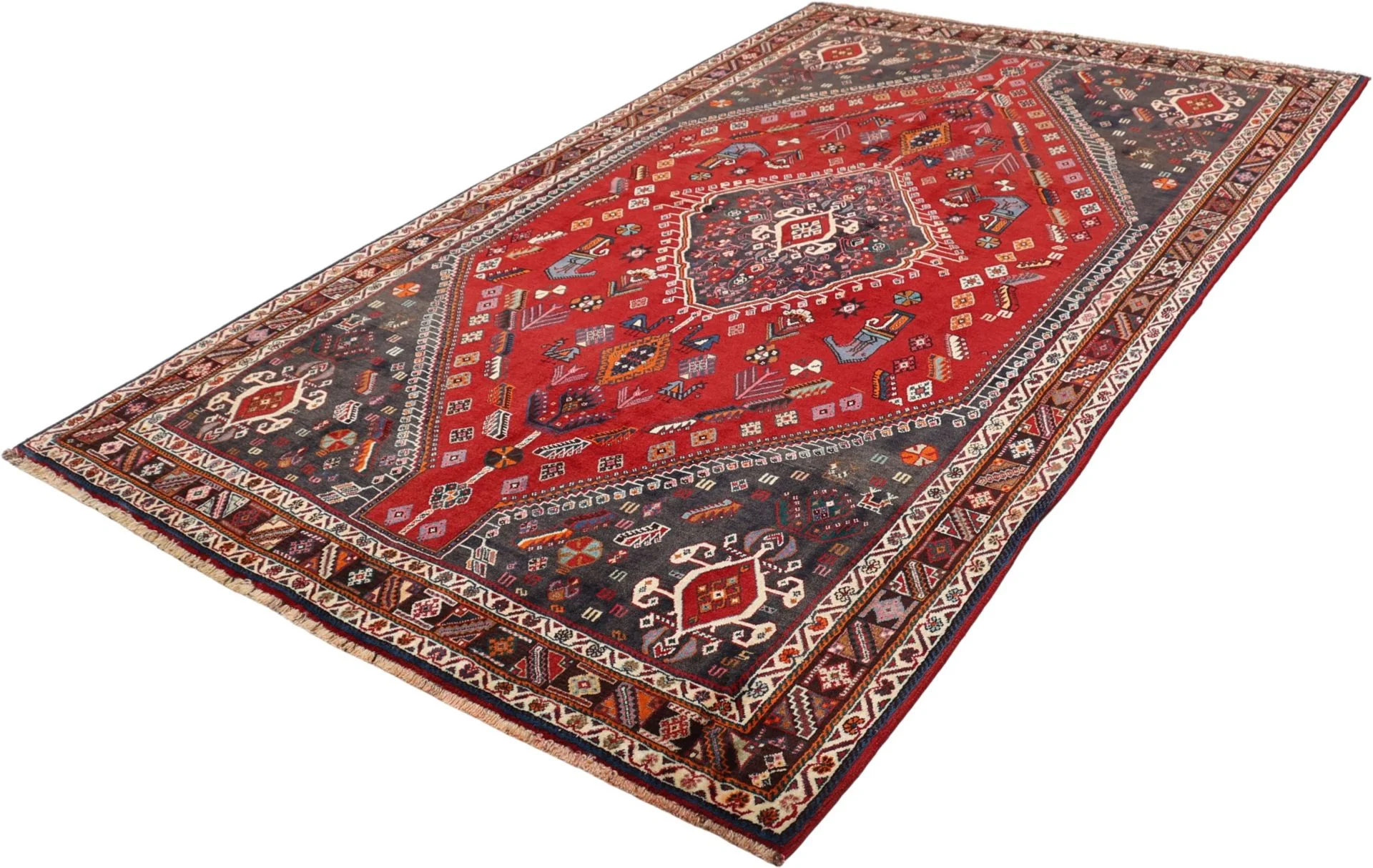 Shiraz Persian Rug — hand-knotted, 155 × 257 cm, Wool