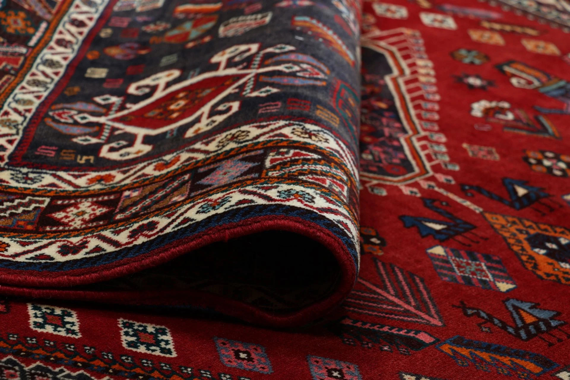 Shiraz Persian Rug — hand-knotted, 155 × 257 cm, Wool