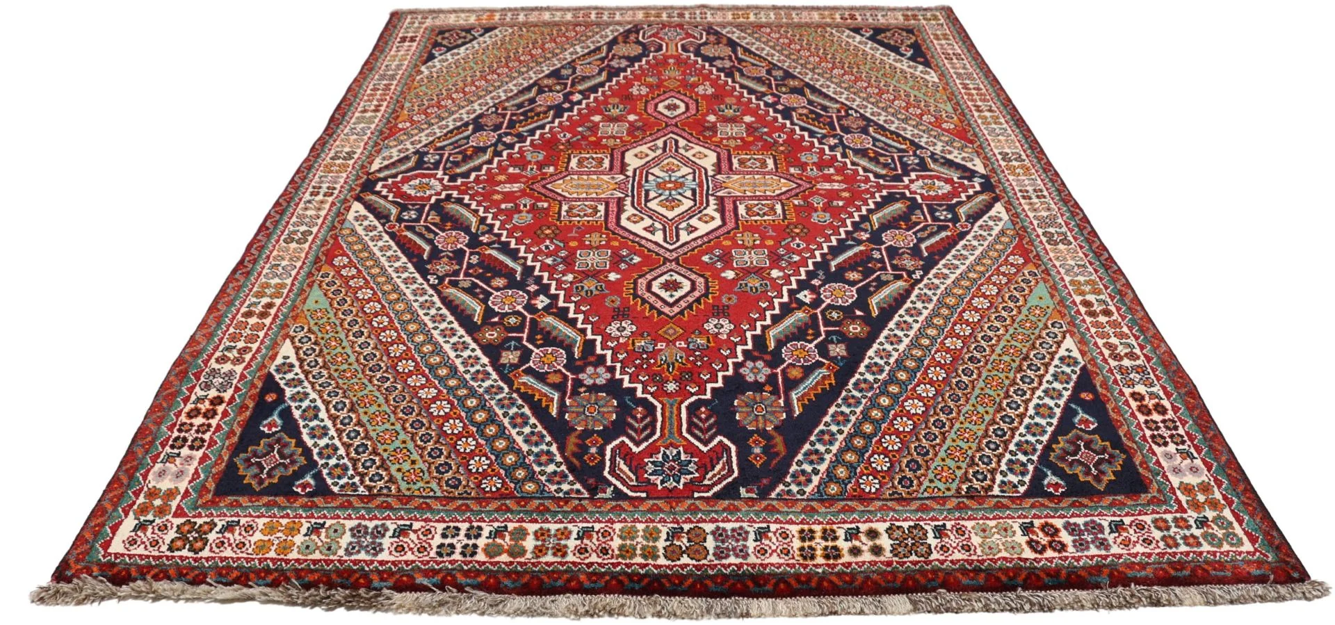 Hand-Knotted Wool Shiraz Persian Rug, 160 × 226 cm
