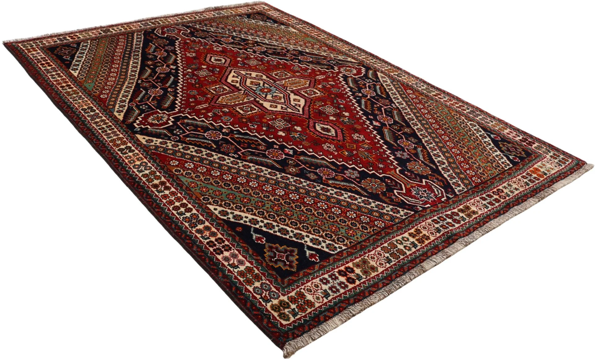 Hand-Knotted Wool Shiraz Persian Rug, 160 × 226 cm