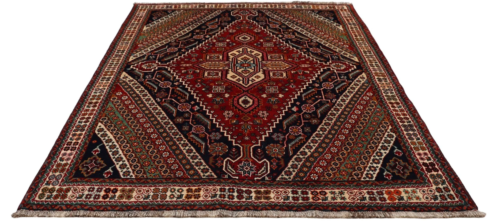 Hand-Knotted Wool Shiraz Persian Rug, 160 × 226 cm