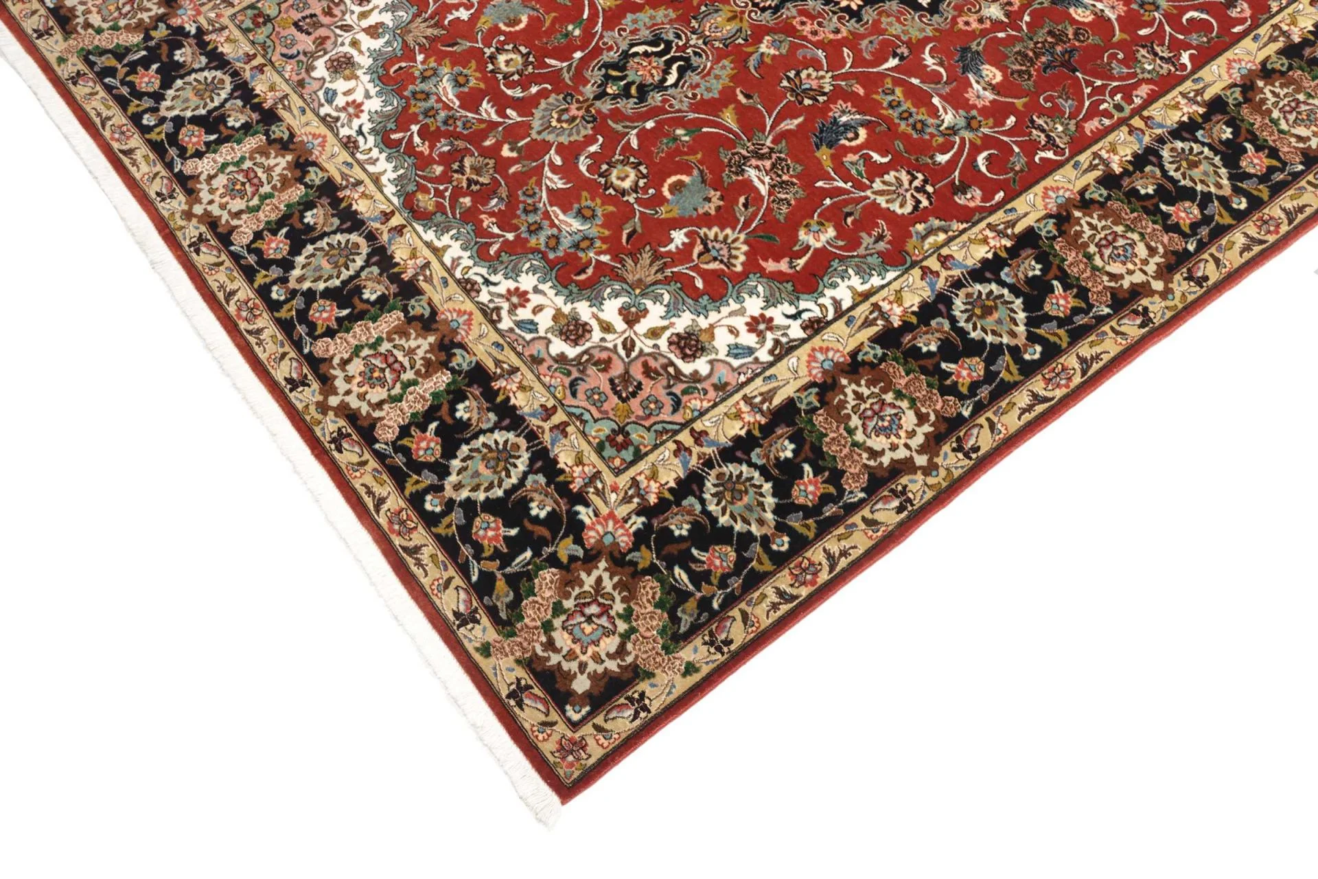 perserteppich-ghom-141-x-210-cm-schurwolle-handgeknupft-rot-blau-24 Qom Persian Rug — hand-knotted, 141 × 210 cm, Wool