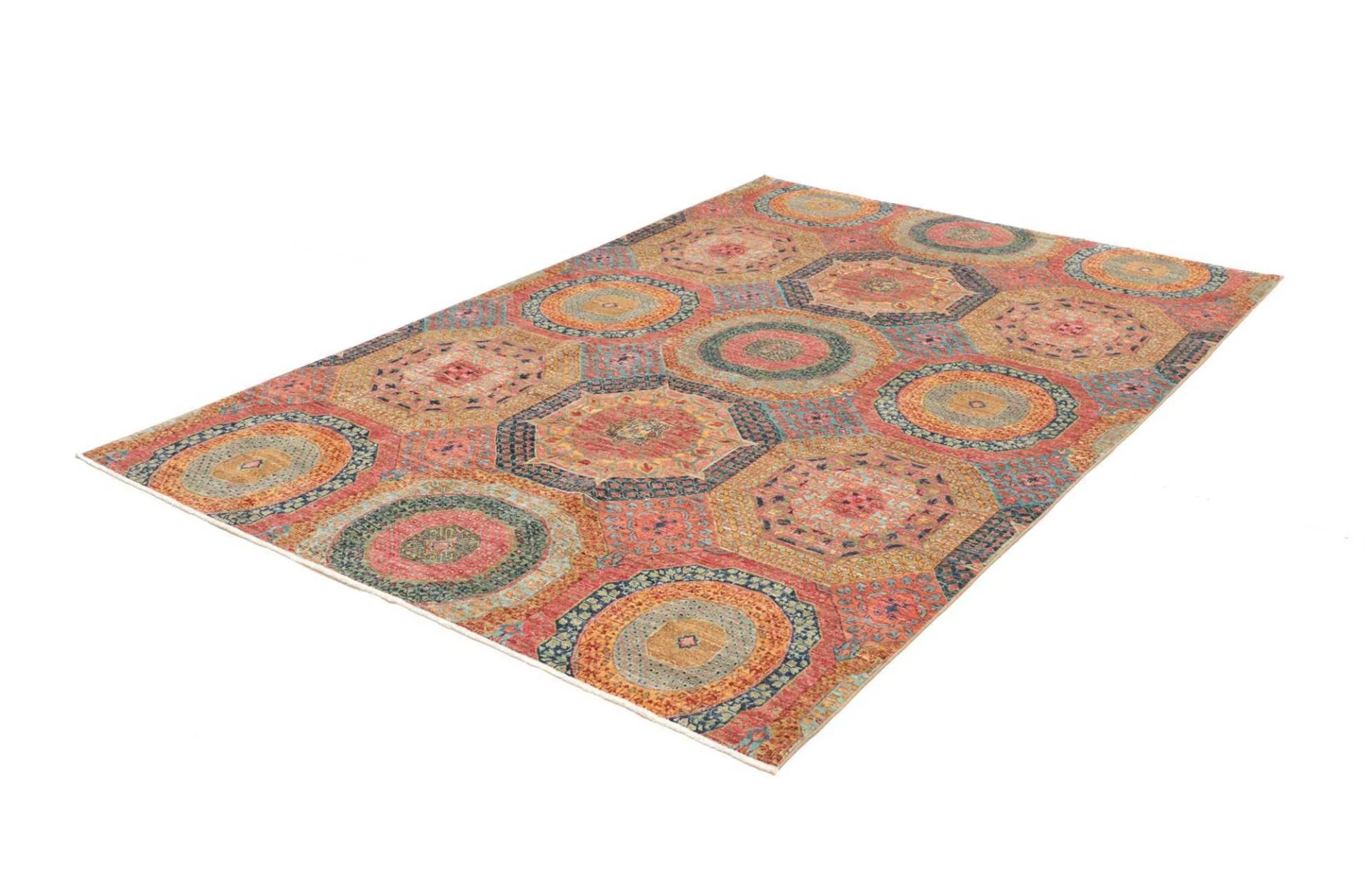 Hand-Knotted Wool Mamluk Pakistani Rug, 171 × 247 cm