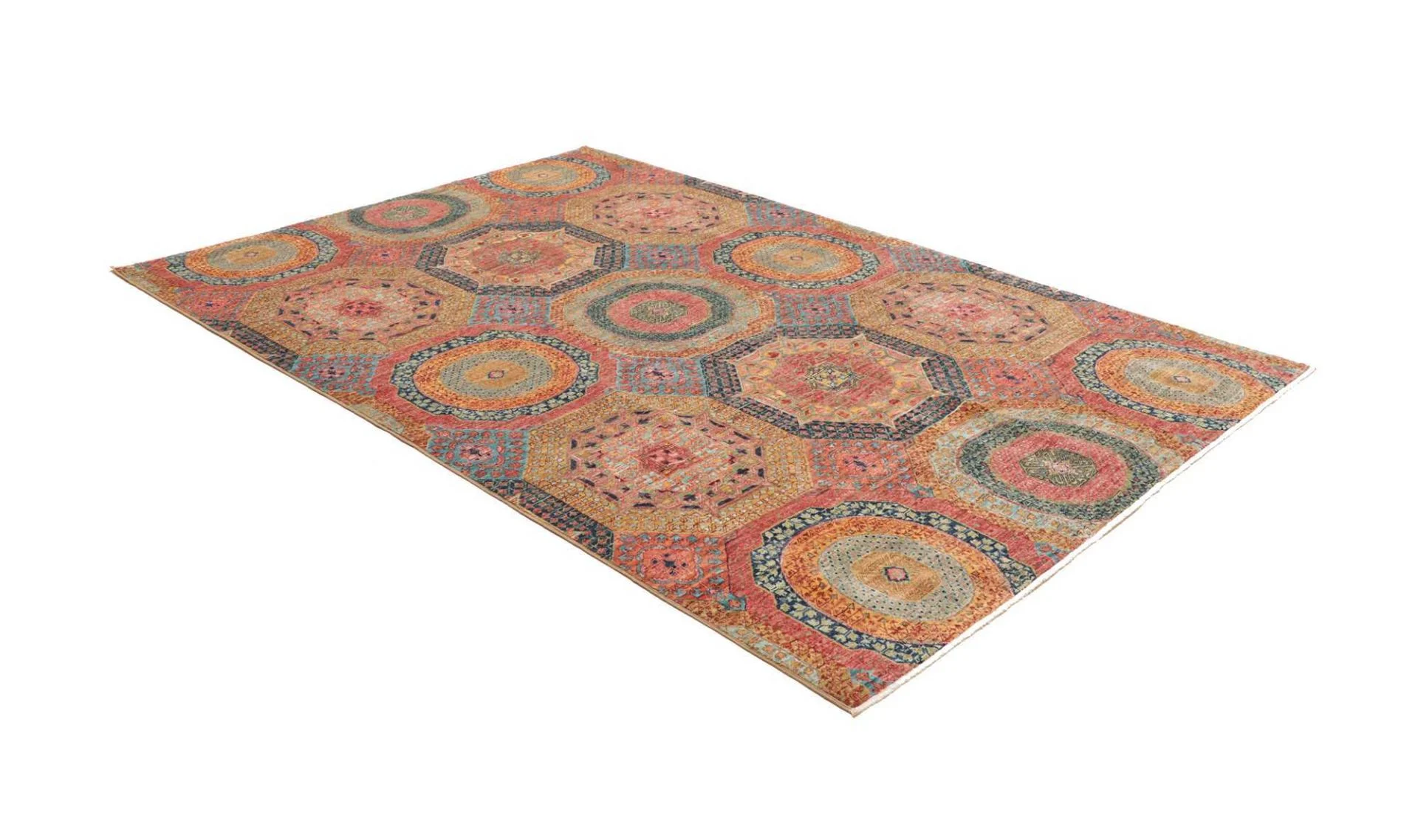 Hand-Knotted Wool Mamluk Pakistani Rug, 171 × 247 cm