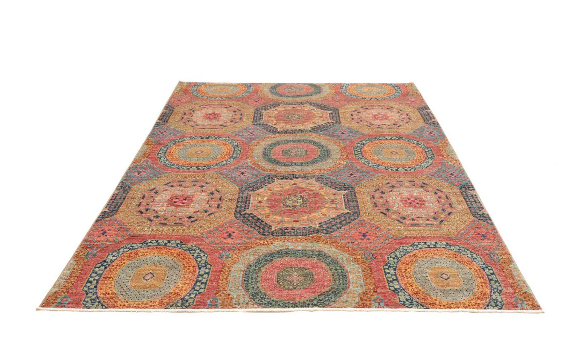 Hand-Knotted Wool Mamluk Pakistani Rug, 171 × 247 cm