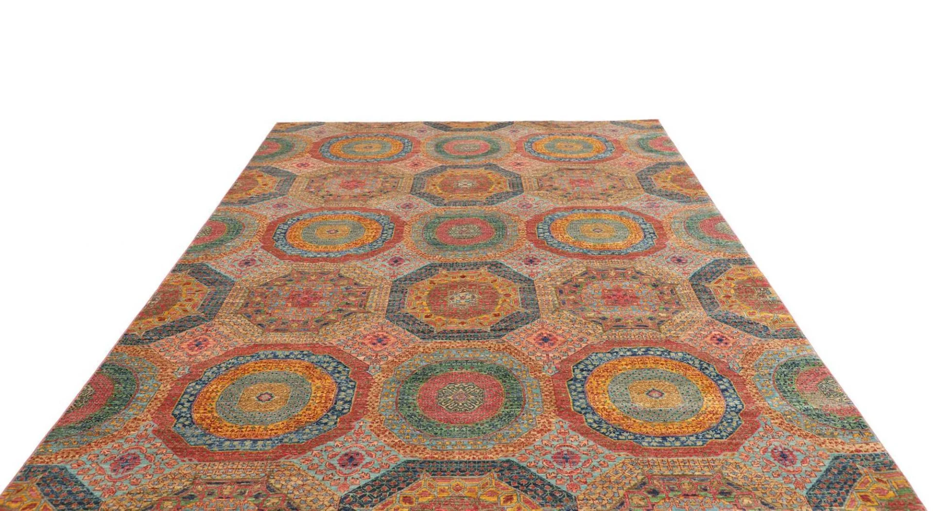 Hand-Knotted Wool Mamluk Pakistani Rug, 205 × 287 cm