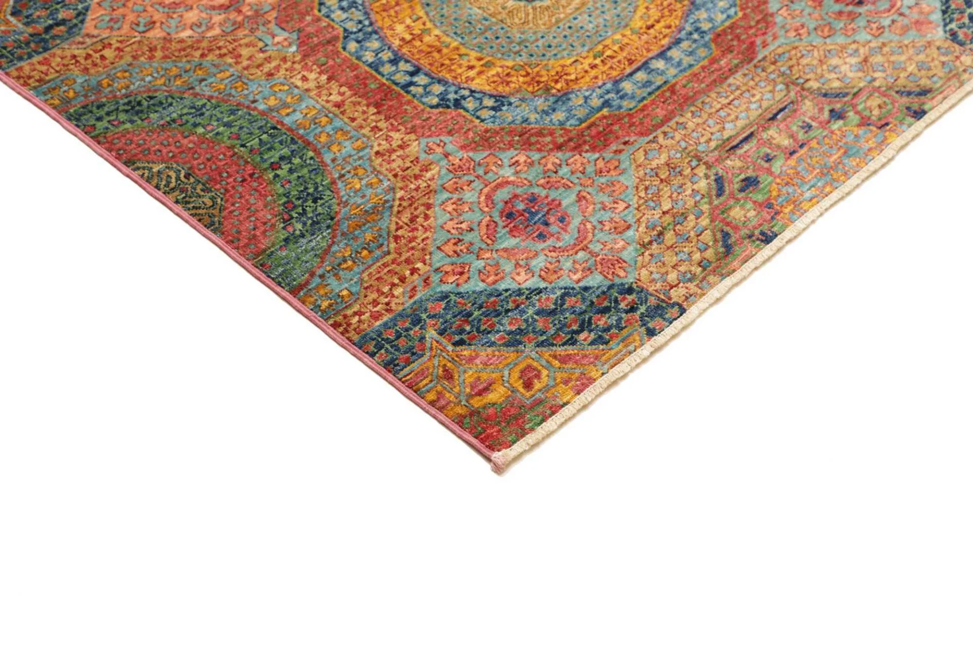 Hand-Knotted Wool Mamluk Pakistani Rug, 205 × 287 cm