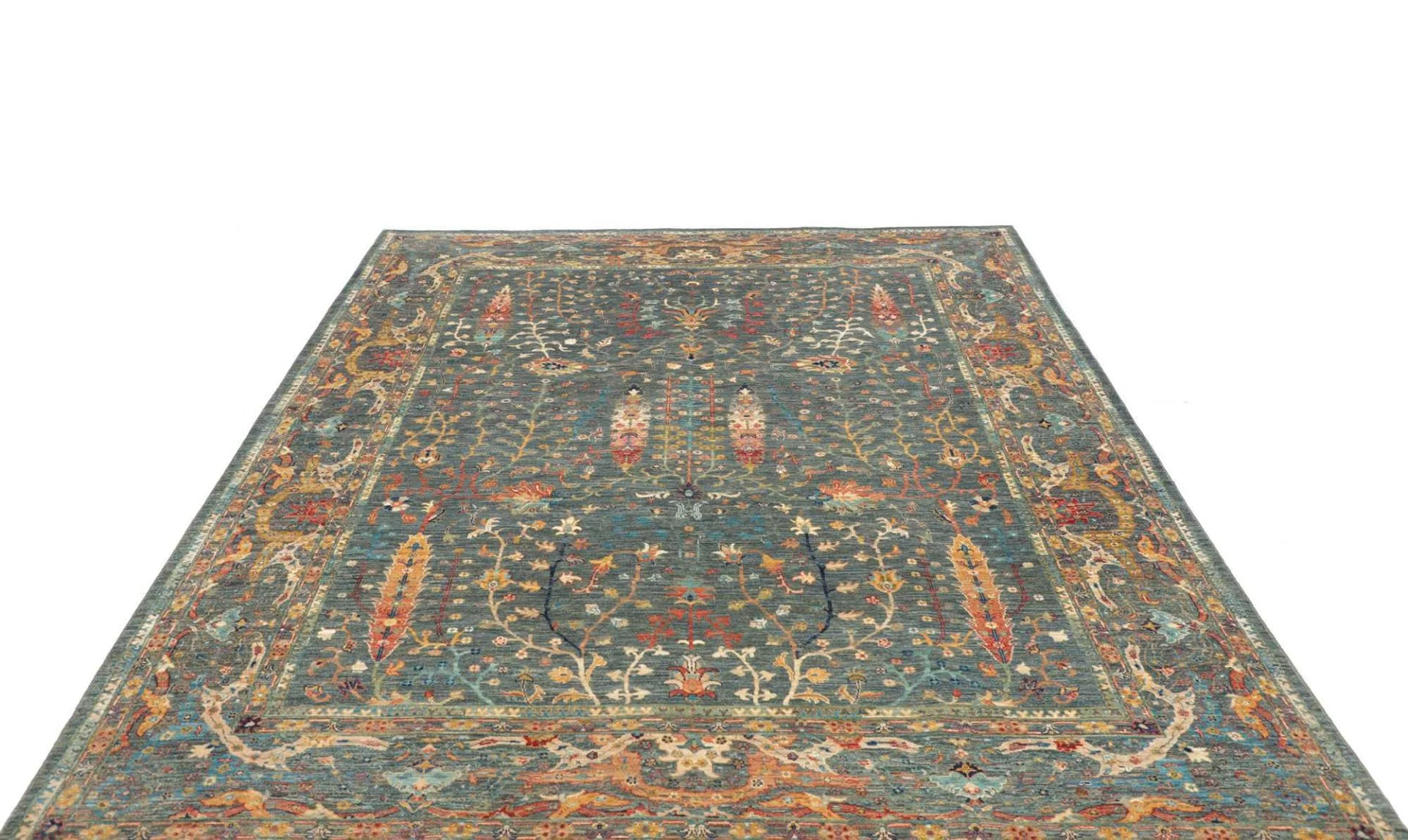 Hand-Knotted Wool Samarkand Pakistani Rug, 206 × 287 cm