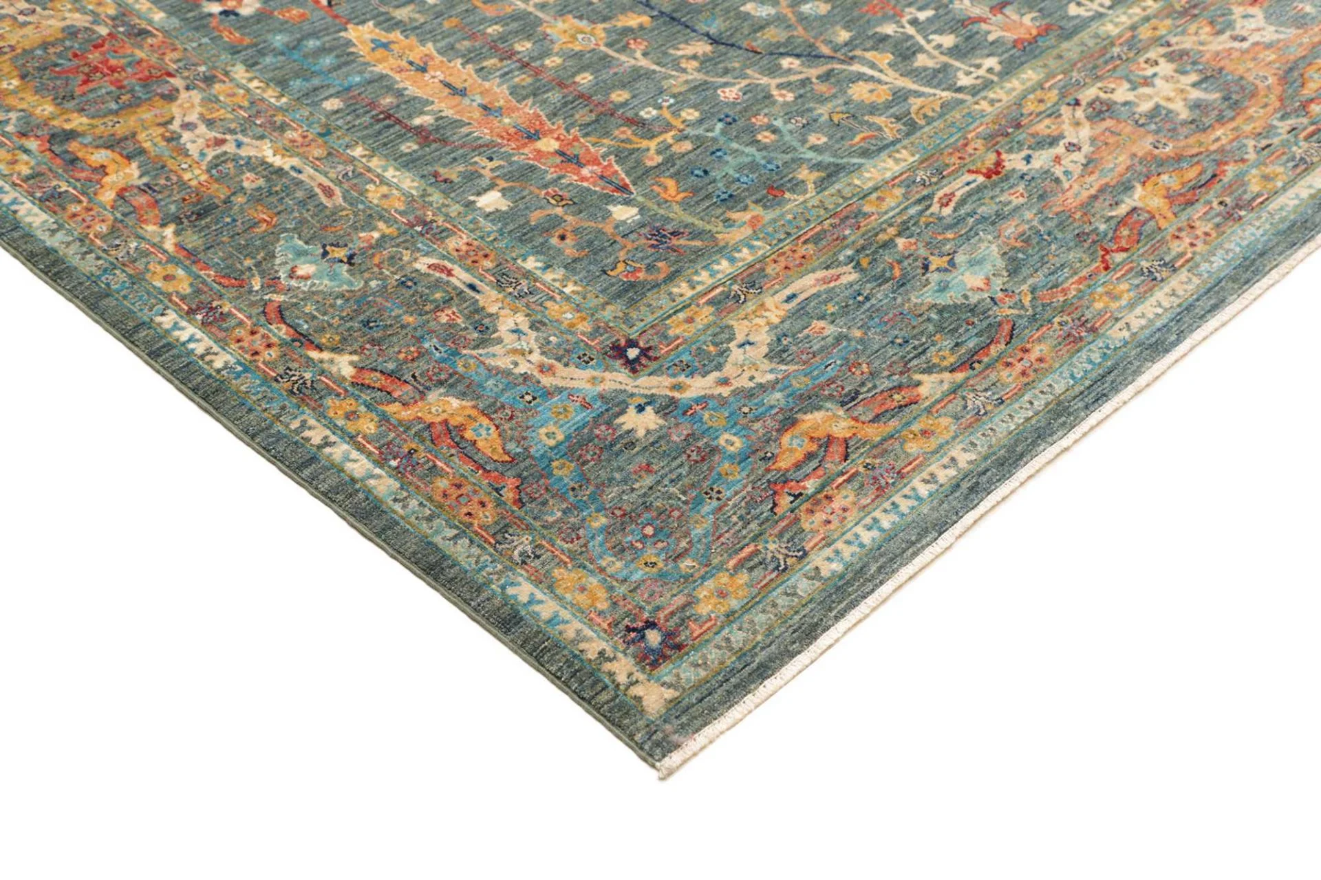 Hand-Knotted Wool Samarkand Pakistani Rug, 206 × 287 cm