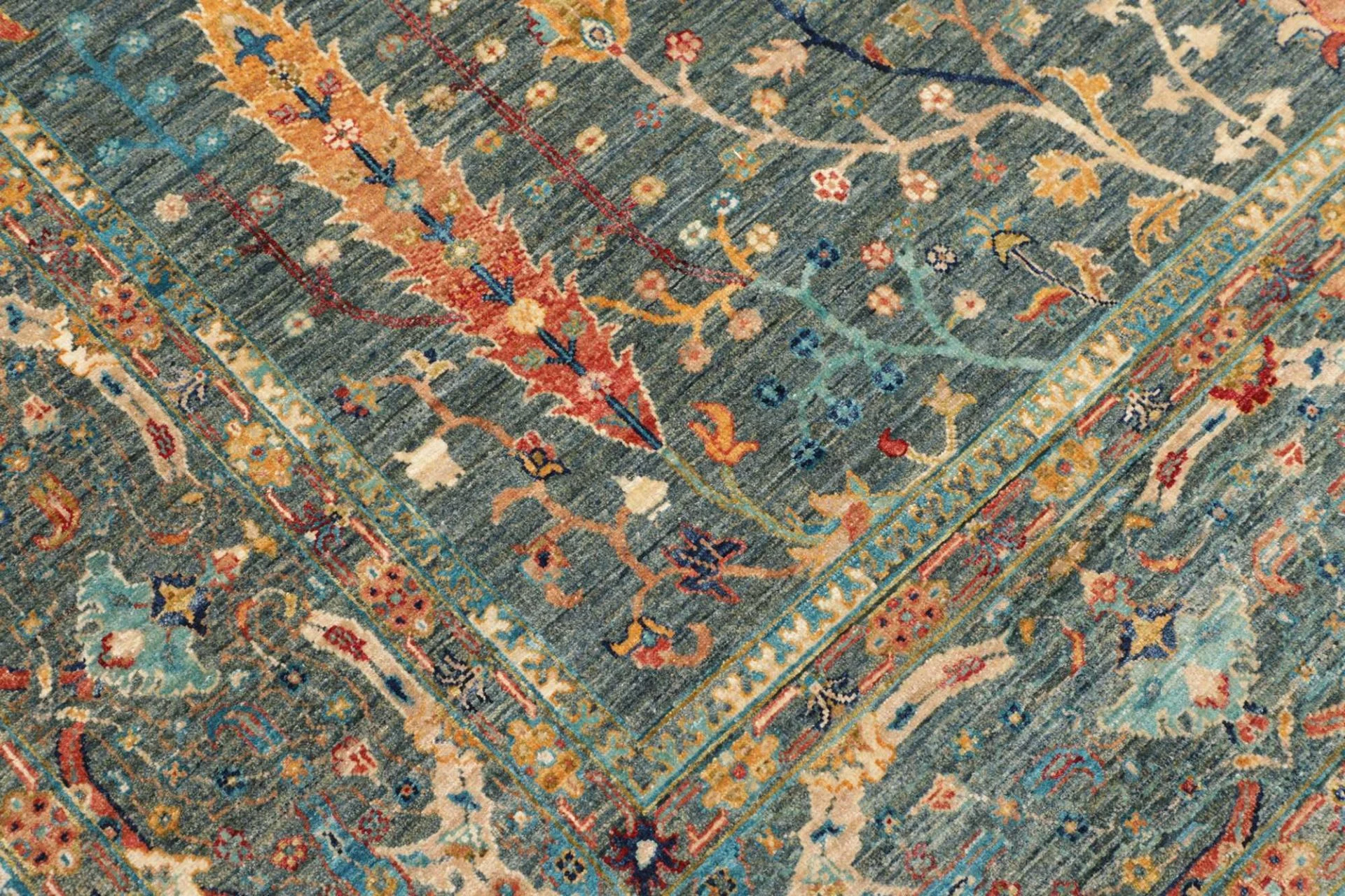 Hand-Knotted Wool Samarkand Pakistani Rug, 206 × 287 cm