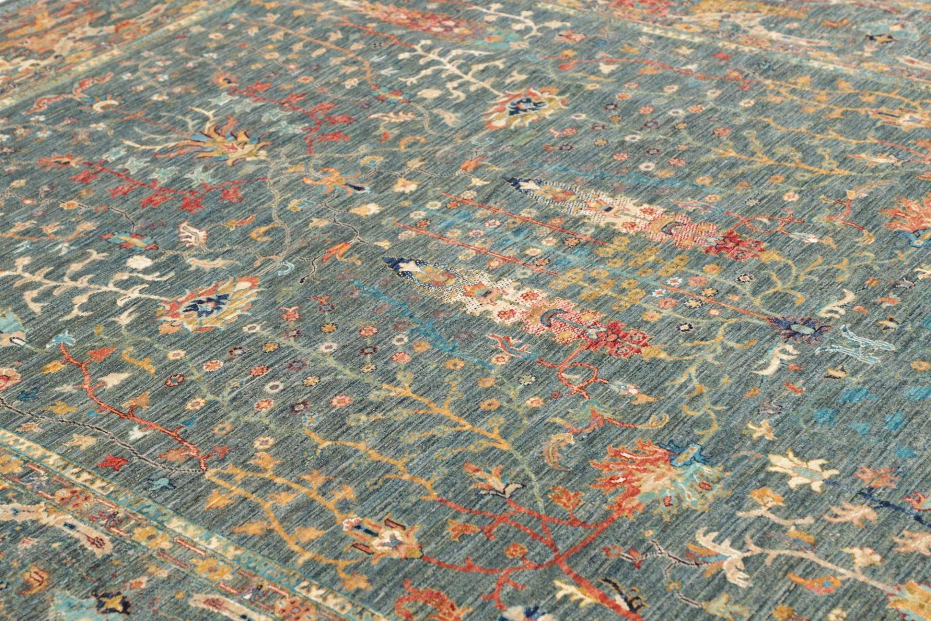 Hand-Knotted Wool Samarkand Pakistani Rug, 206 × 287 cm