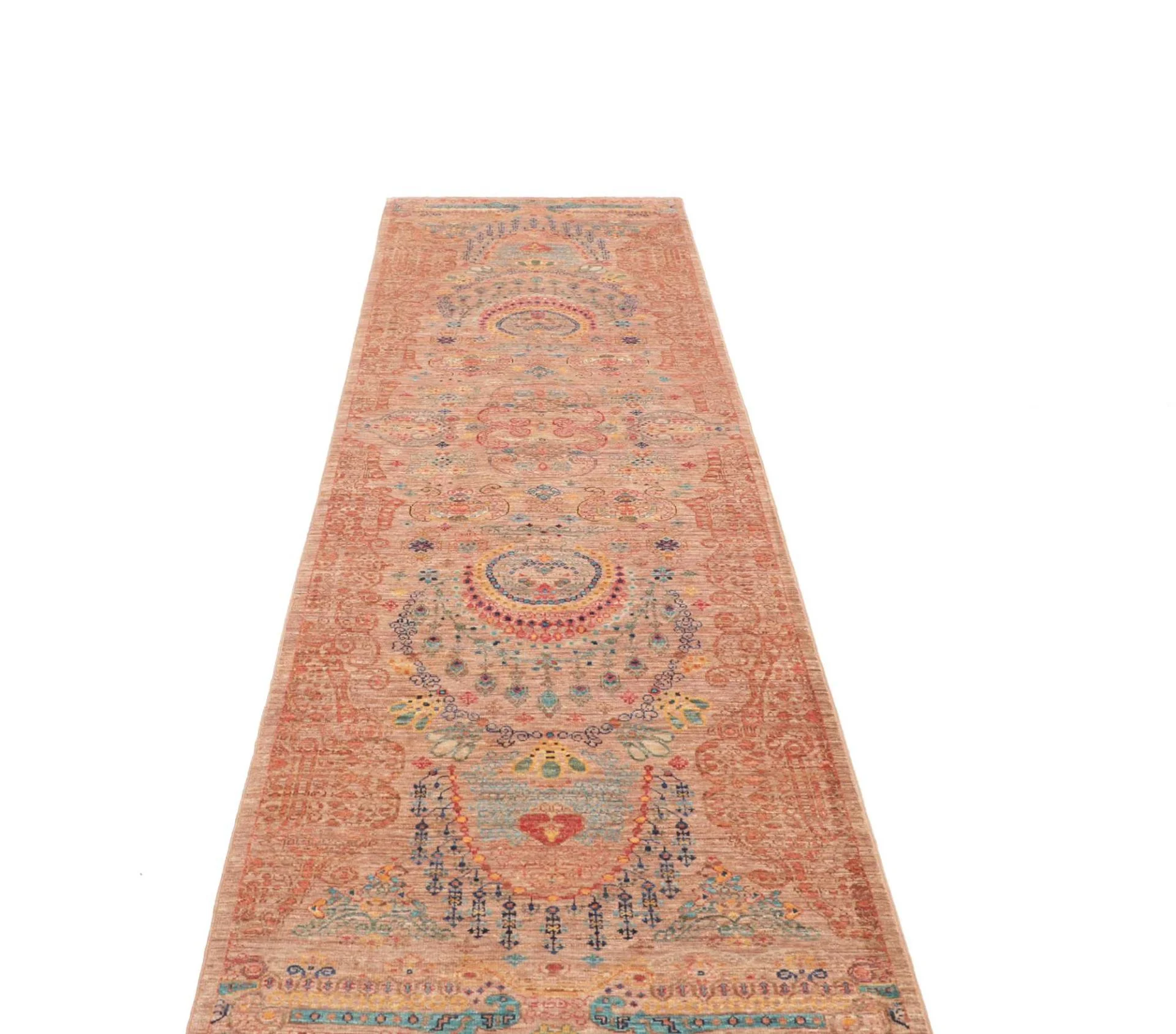 Hand-Knotted Wool Samarkand Pakistani Rug, 81 × 295 cm