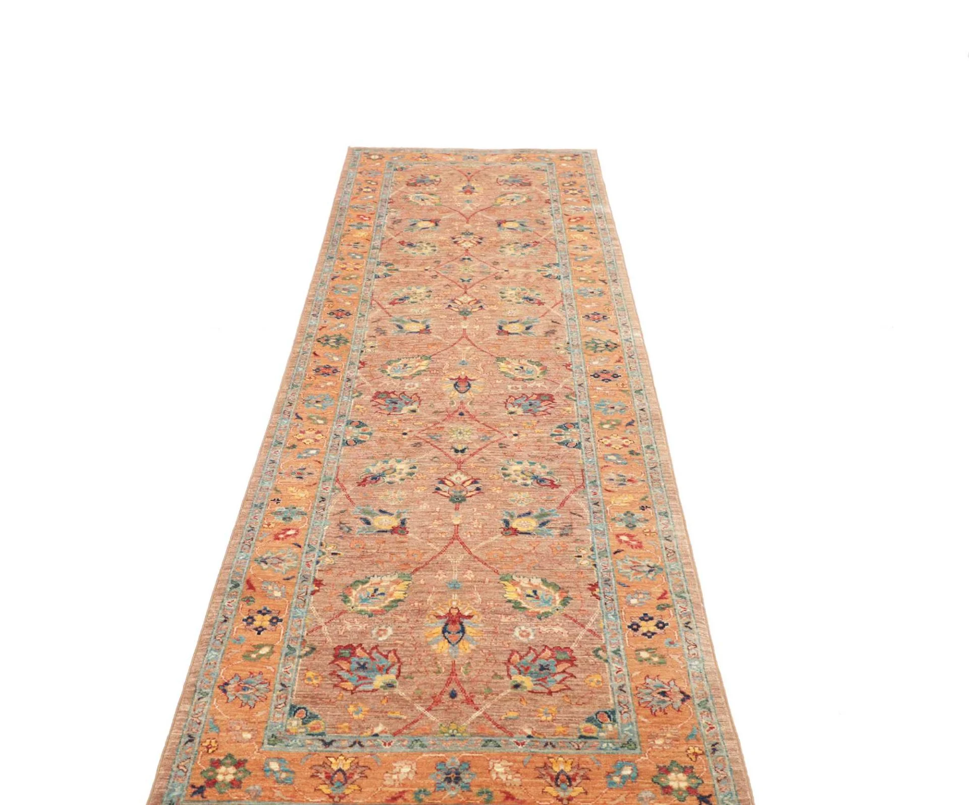 Hand-Knotted Wool Samarkand Pakistani Rug, 82 × 295 cm