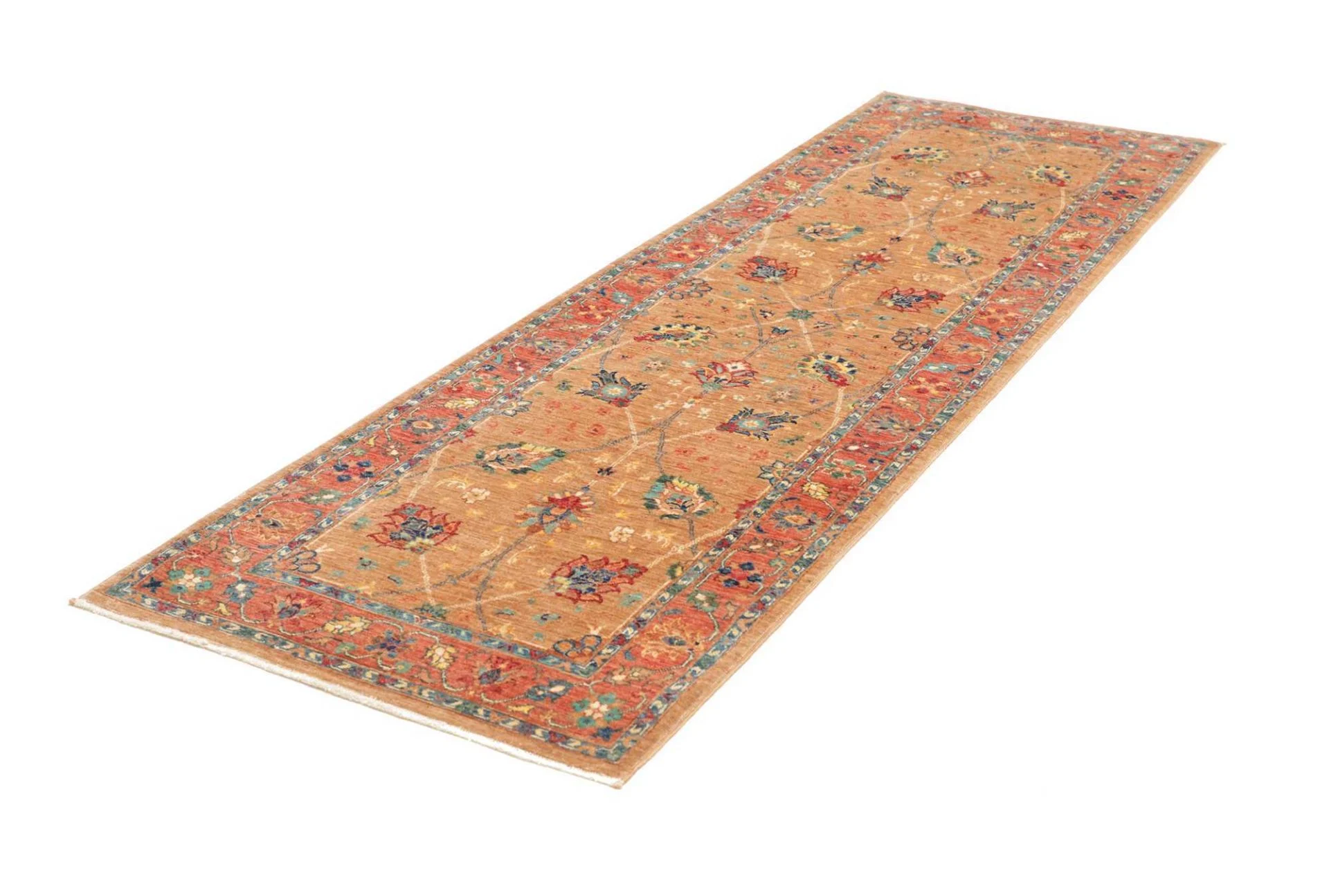 Hand-Knotted Wool Samarkand Pakistani Rug, 83 × 266 cm