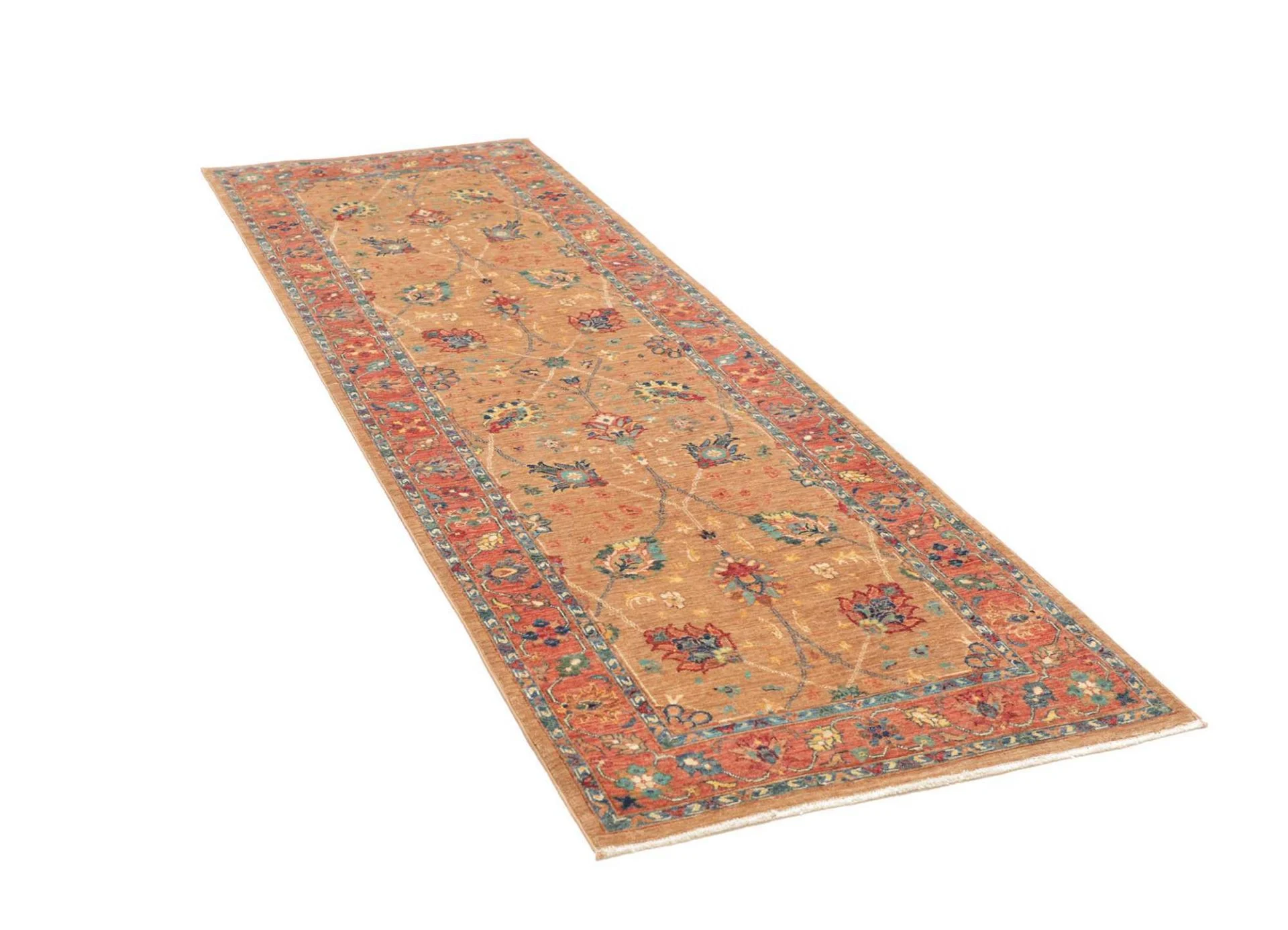 Hand-Knotted Wool Samarkand Pakistani Rug, 83 × 266 cm