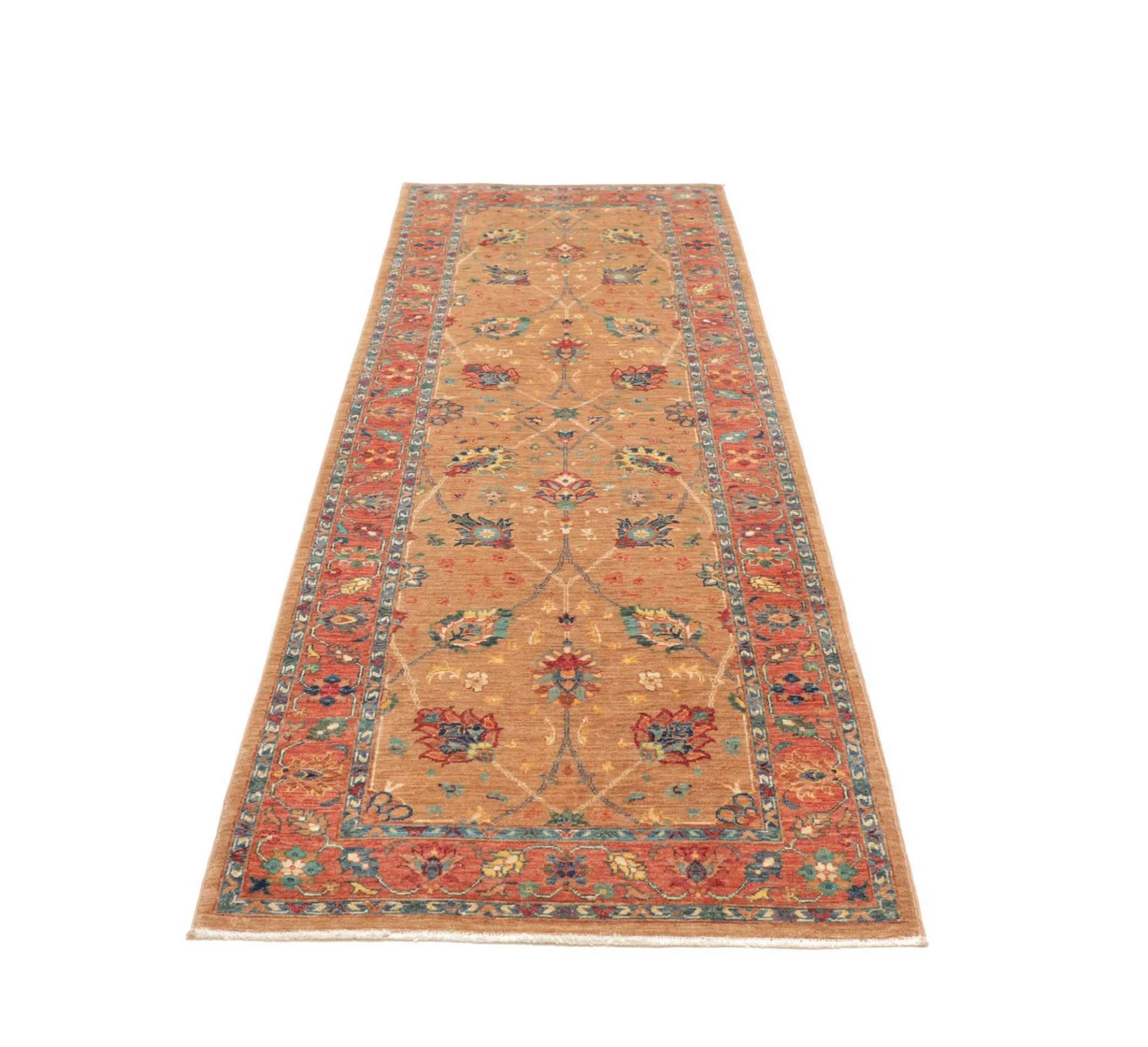 Hand-Knotted Wool Samarkand Pakistani Rug, 83 × 266 cm