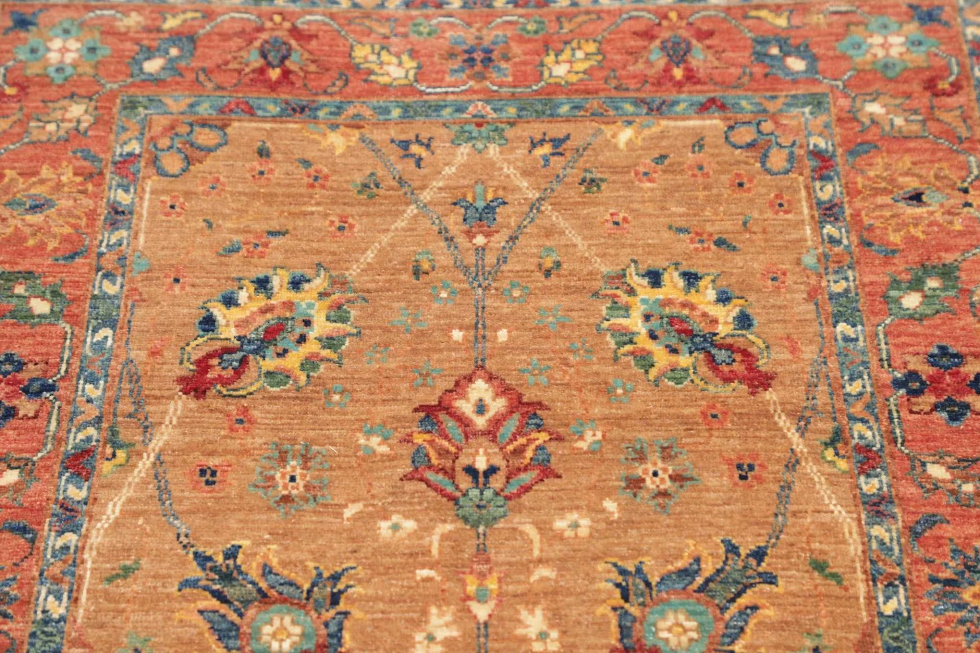 Hand-Knotted Wool Samarkand Pakistani Rug, 83 × 266 cm