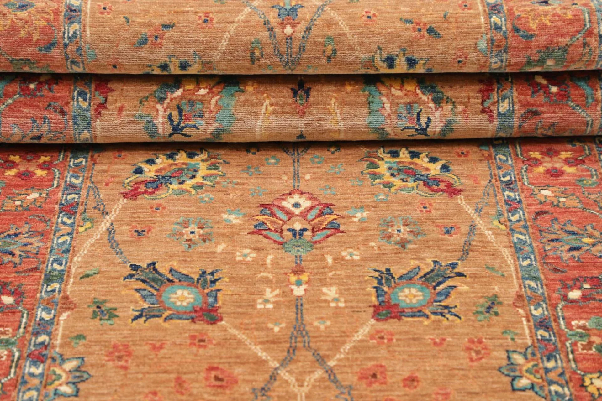 Hand-Knotted Wool Samarkand Pakistani Rug, 83 × 266 cm