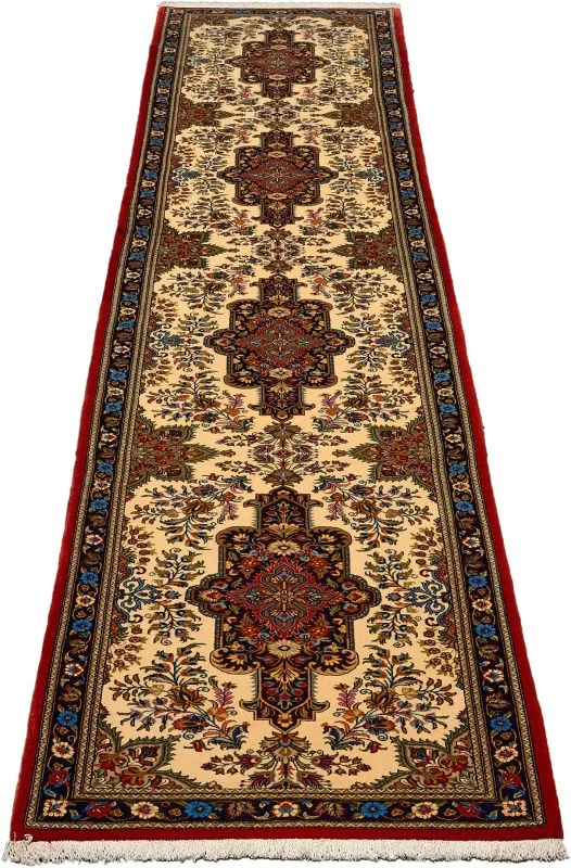 Hand-Knotted Wool Qom Persian Rug, 80 × 410 cm