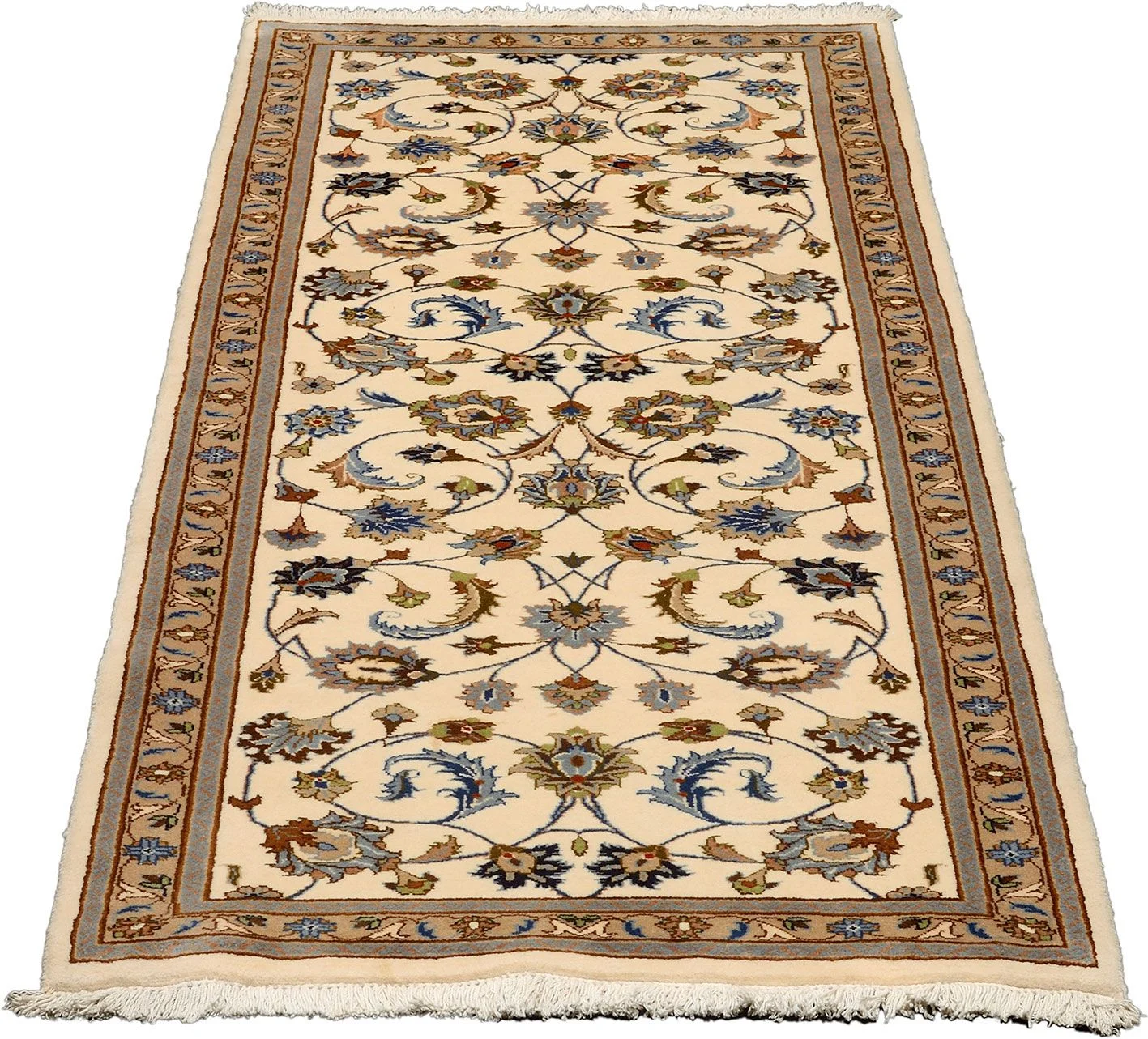 Kashan Persian Rug — hand-knotted, 93 × 254 cm, Wool