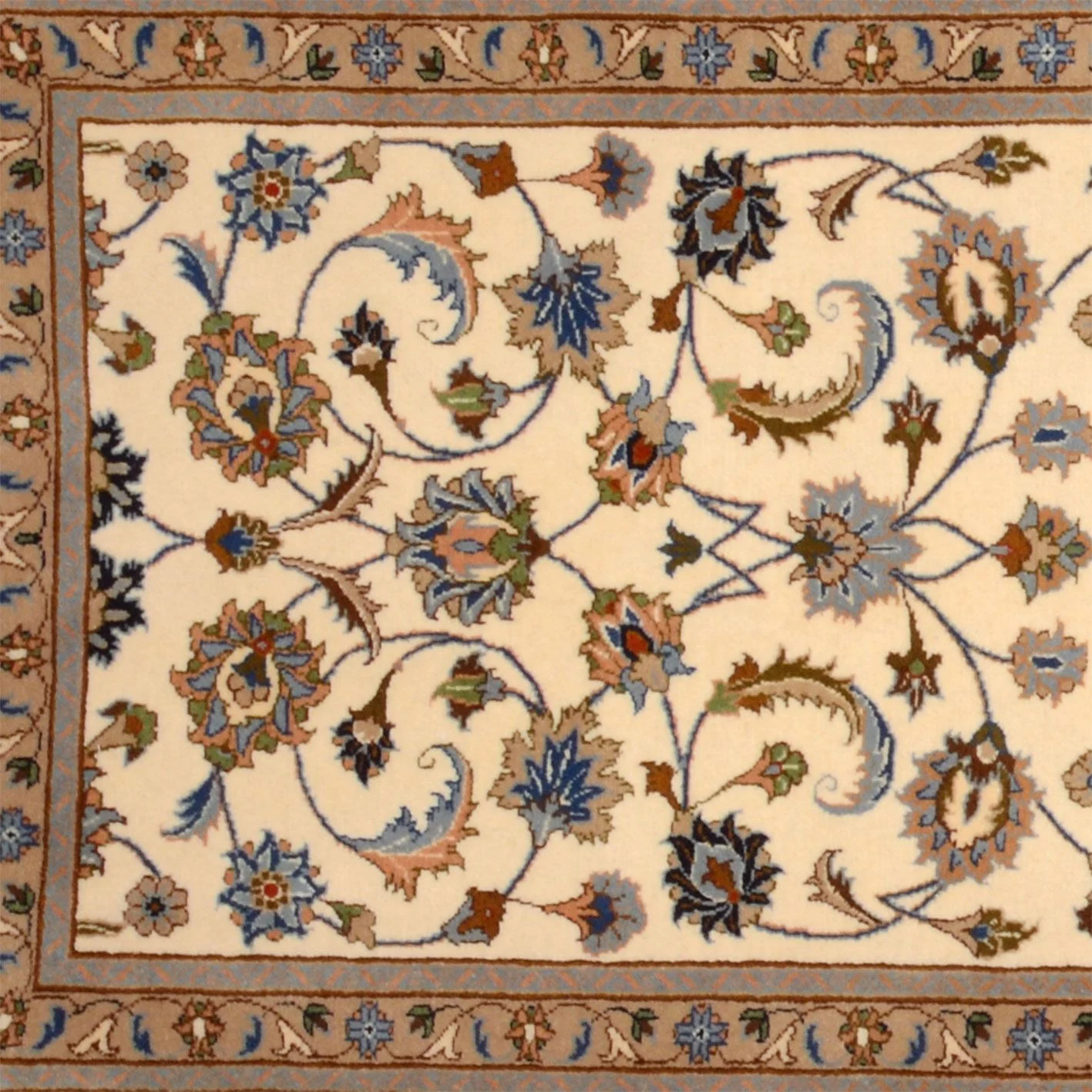Kashan Persian Rug — hand-knotted, 93 × 254 cm, Wool