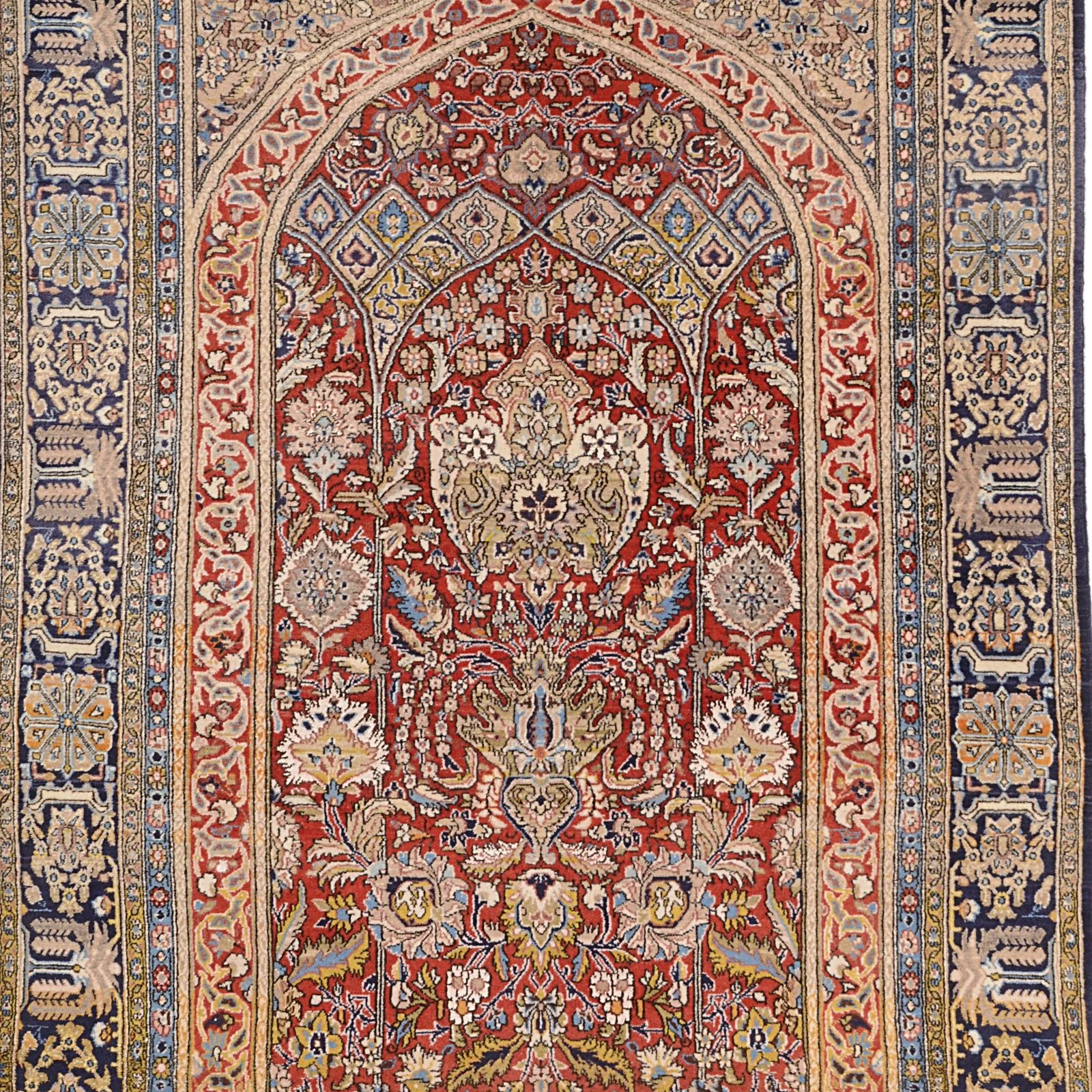 Hand-Knotted Wool Qom Persian Rug, 140 × 200 cm