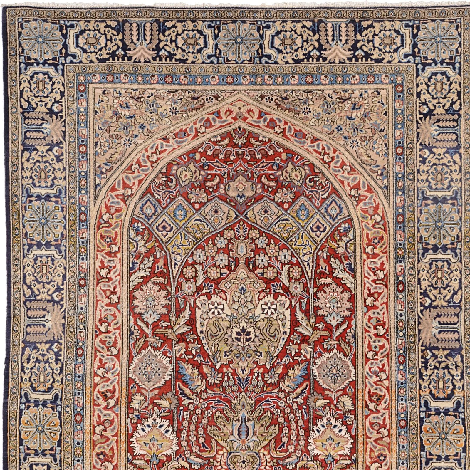 Hand-Knotted Wool Qom Persian Rug, 140 × 200 cm