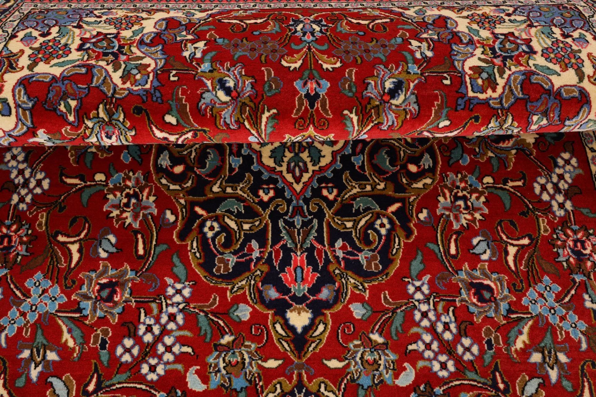 Hand-Knotted Wool Qom Persian Rug, 137 × 208 cm