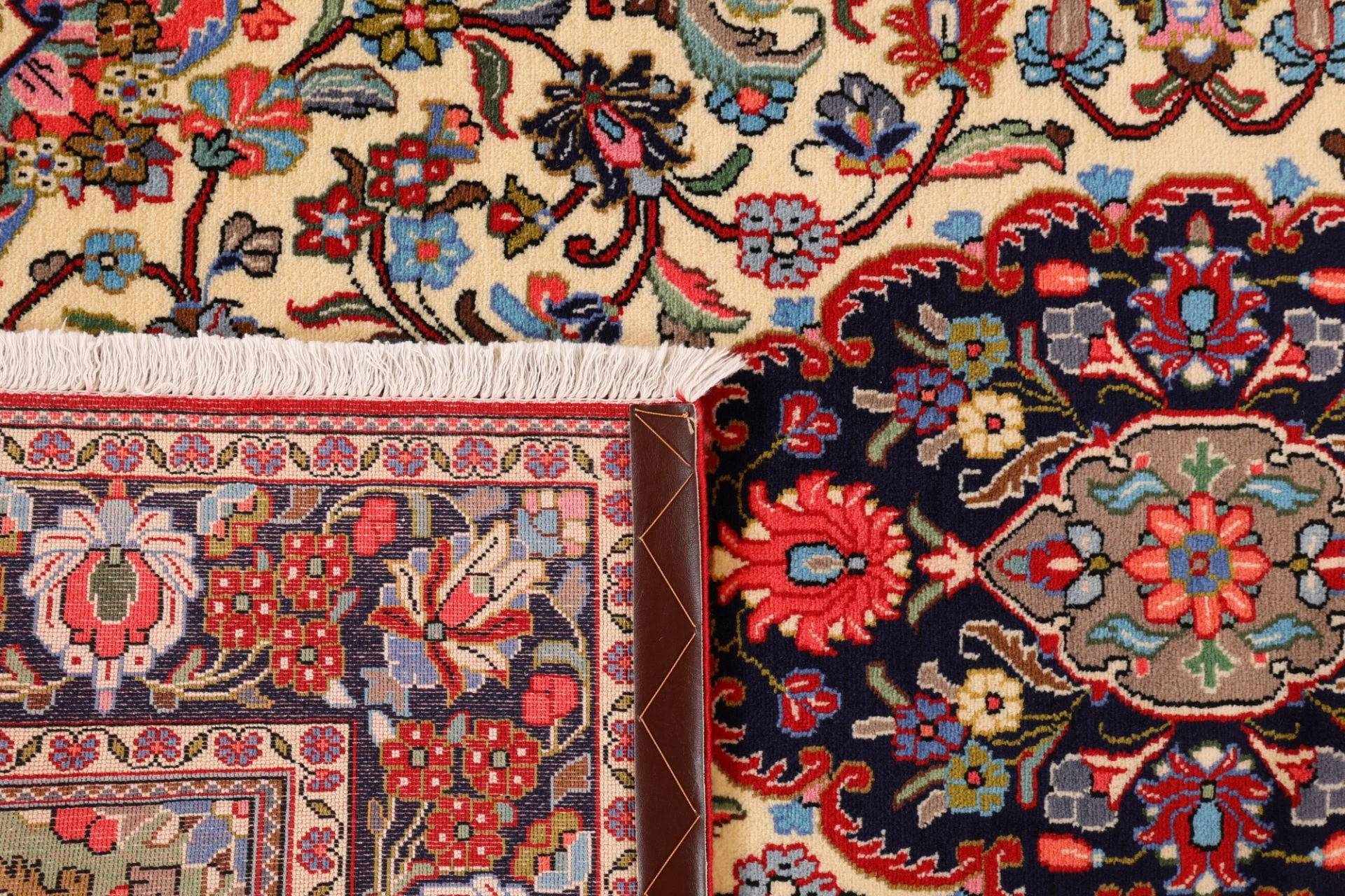 Hand-Knotted Wool Qom Persian Rug, 141 × 212 cm
