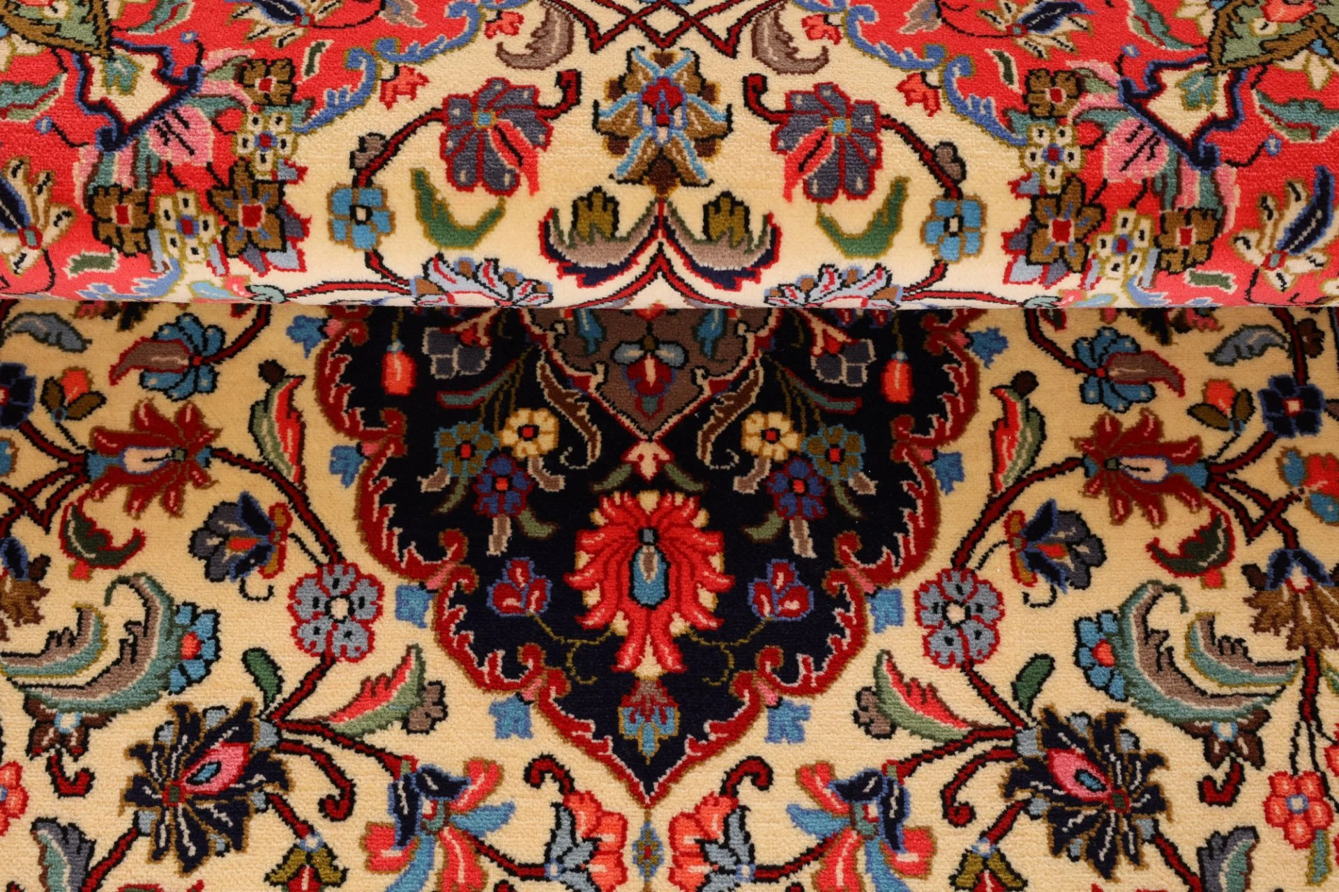 Hand-Knotted Wool Qom Persian Rug, 141 × 212 cm