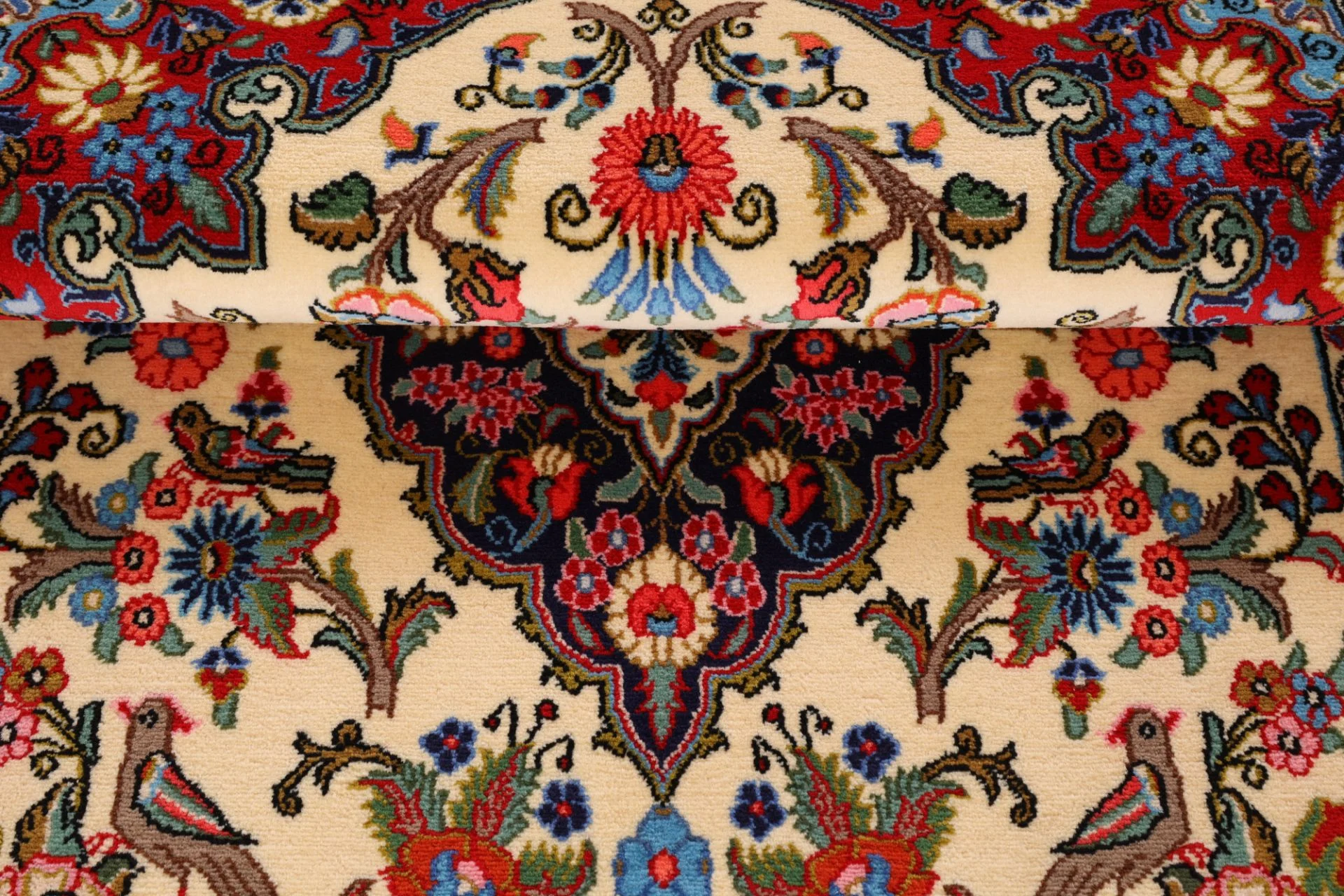 Hand-Knotted Wool Qom Persian Rug, 140 × 214 cm