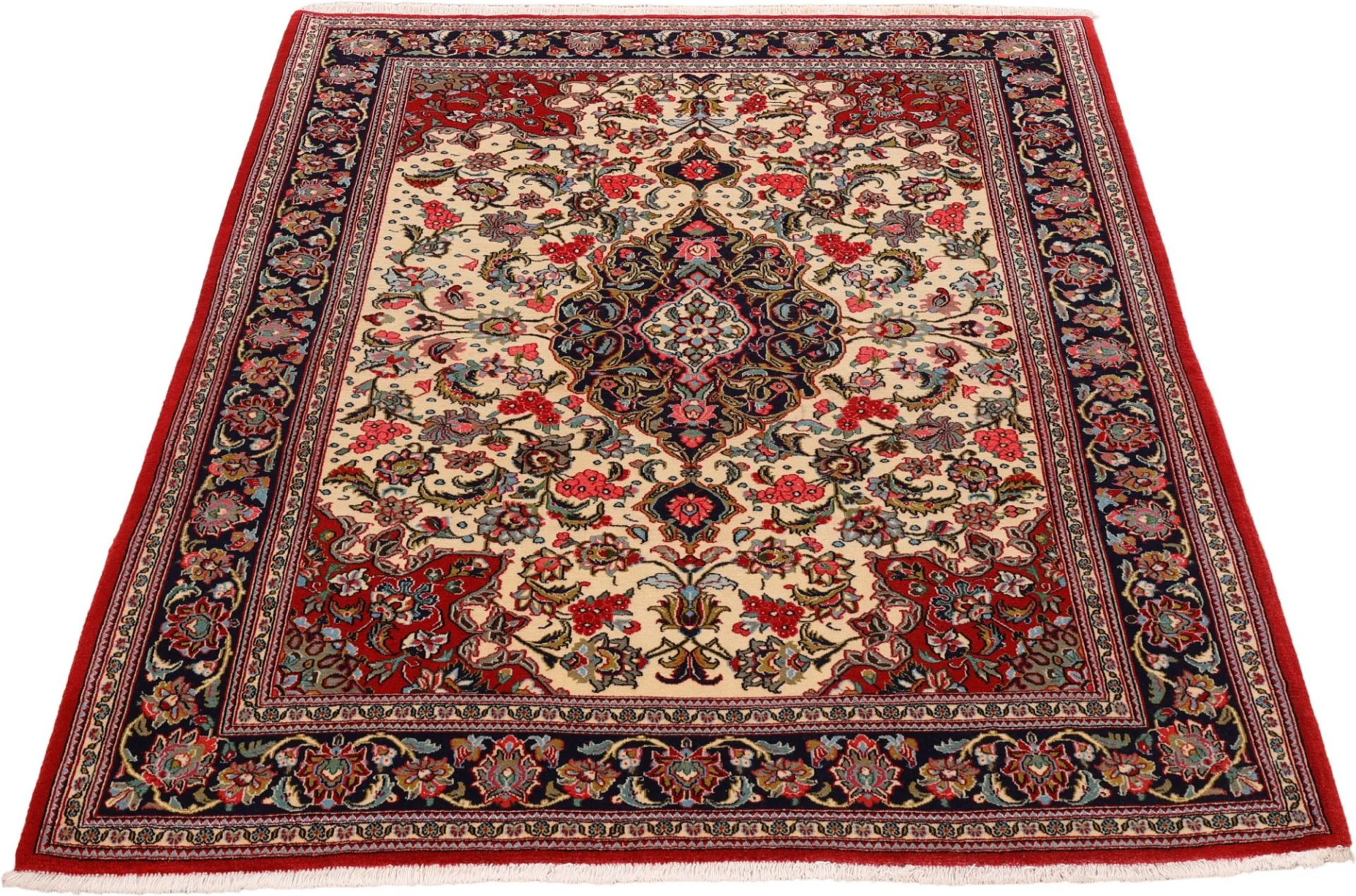 Qom Persian Rug — hand-knotted, 141 × 179 cm, Wool