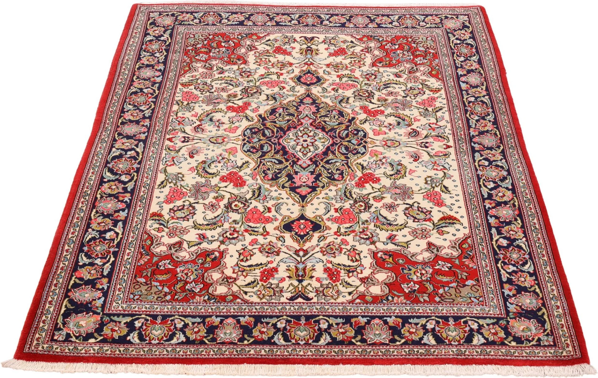 Qom Persian Rug — hand-knotted, 141 × 179 cm, Wool