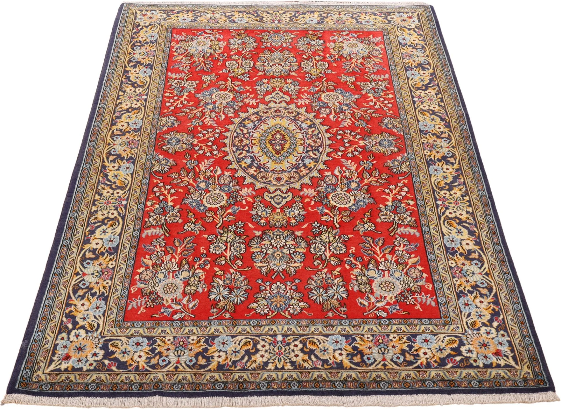 Qom Persian Rug — hand-knotted, 144 × 216 cm, Wool