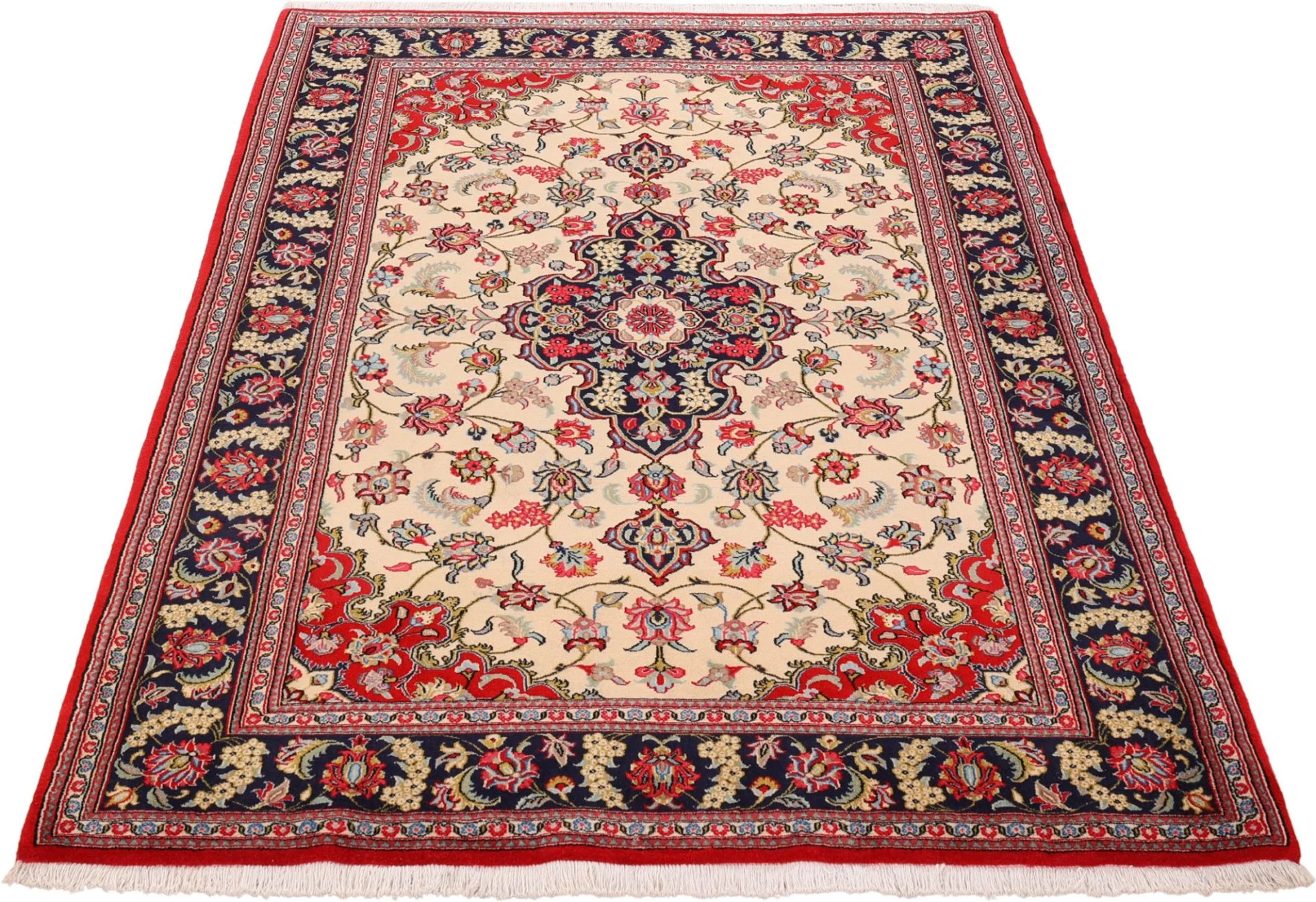 Qom Persian Rug — hand-knotted, 147 × 215 cm, Wool