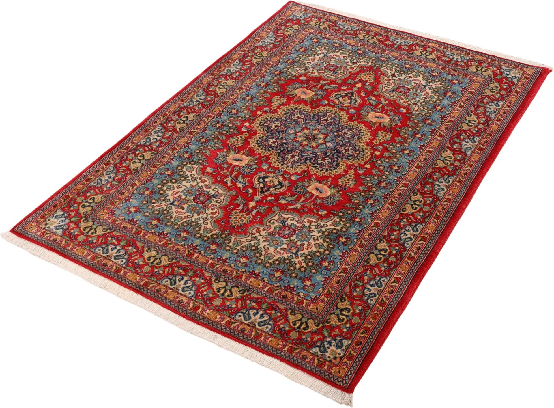 Hand-Knotted Wool Qom Persian Rug, 122 × 182 cm