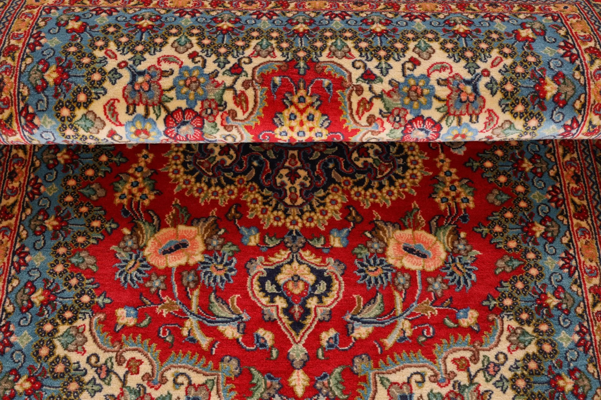 Hand-Knotted Wool Qom Persian Rug, 122 × 182 cm