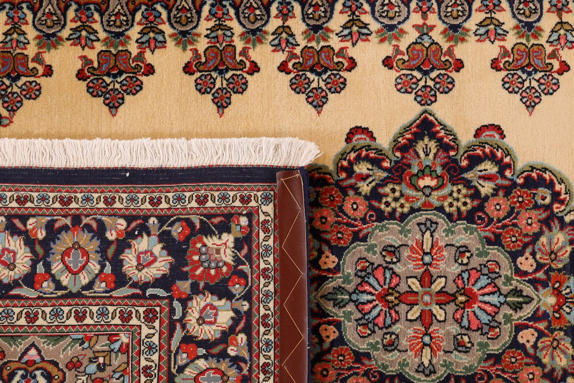 Hand-Knotted Wool Qom Persian Rug, 139 × 208 cm